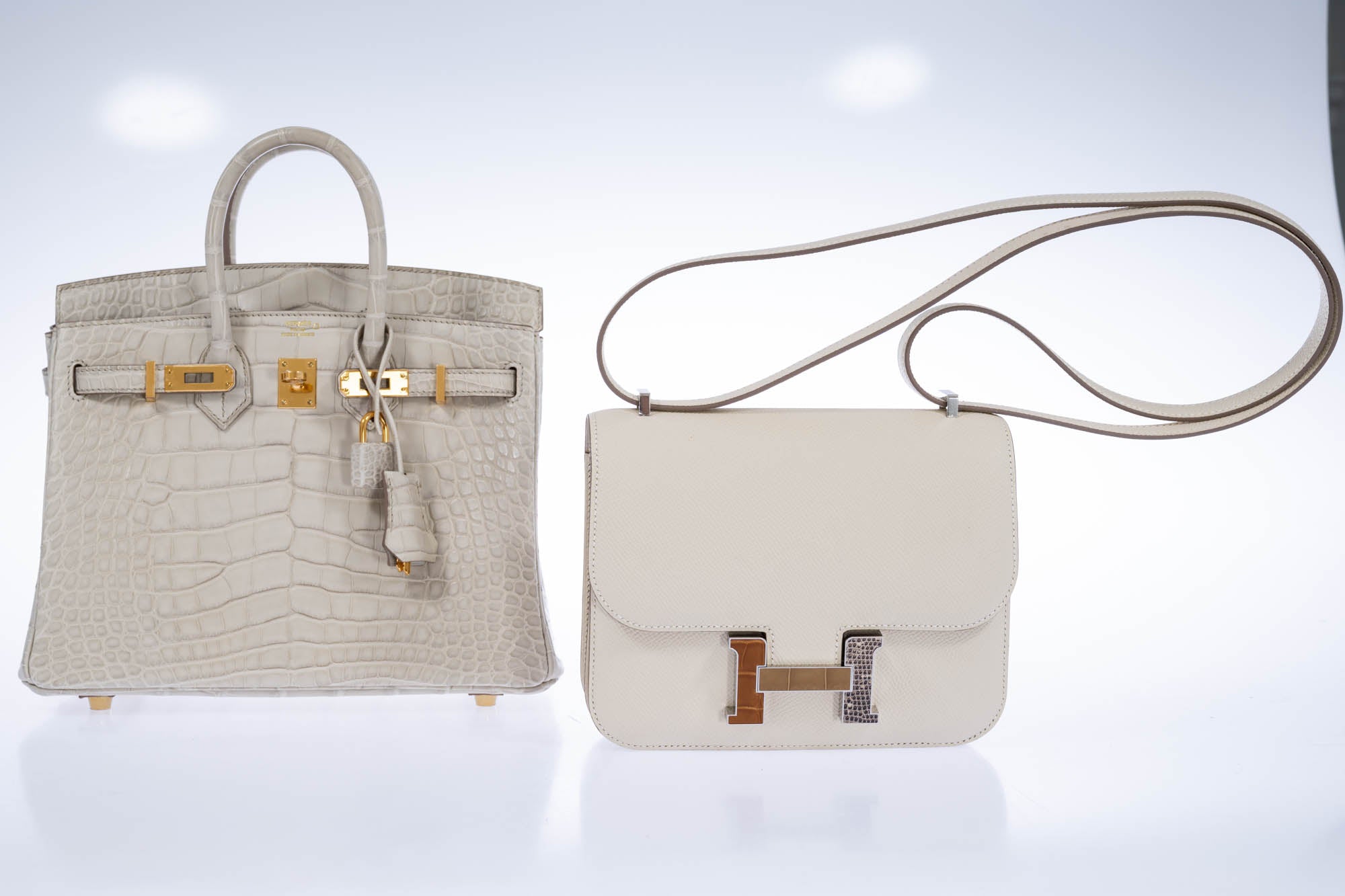 Hermès Birkin 25 Beton Matte Alligator Gold Hardware