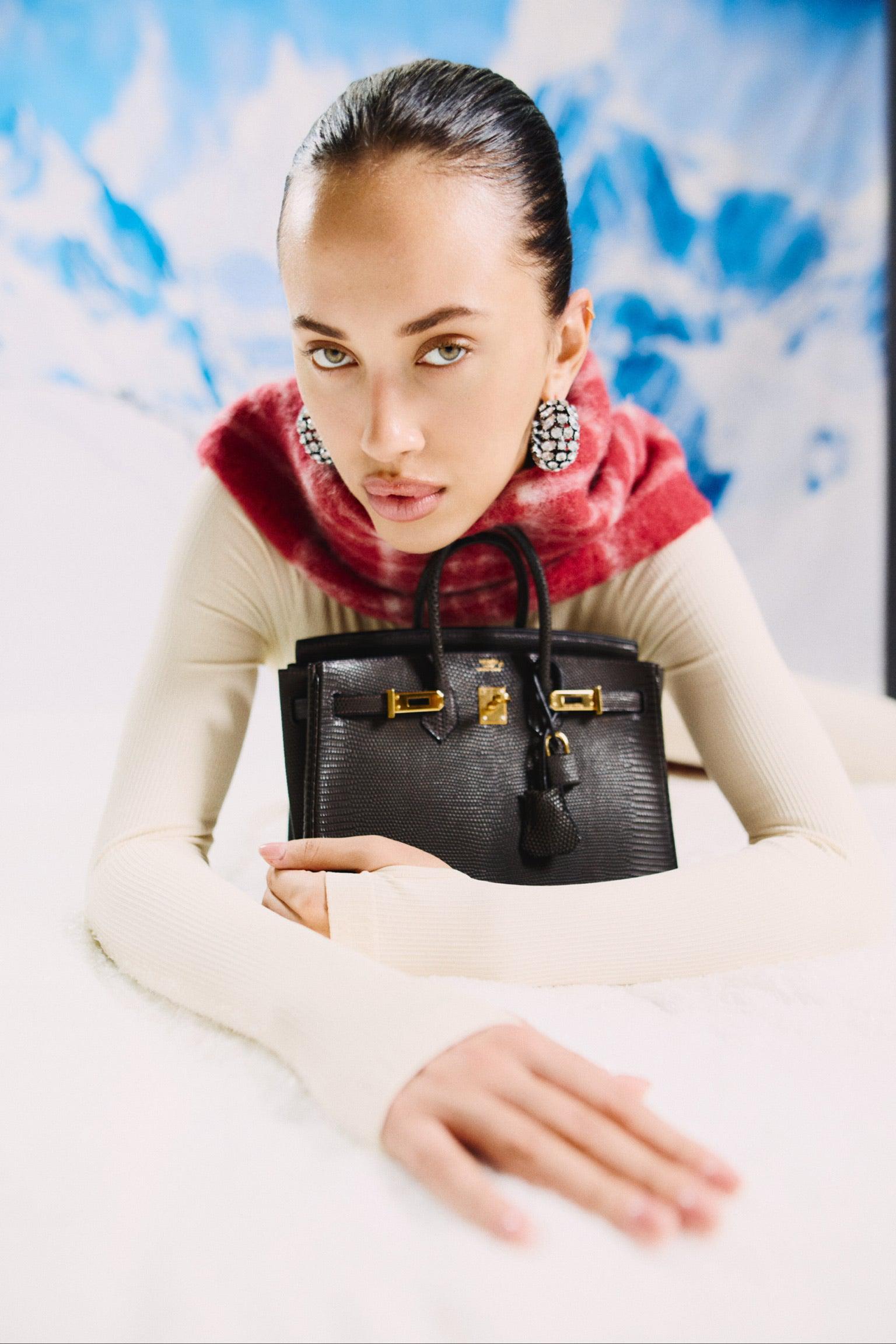 Hermès Birkin 25 Black Shiny Nilo Lizard Gold Hardware