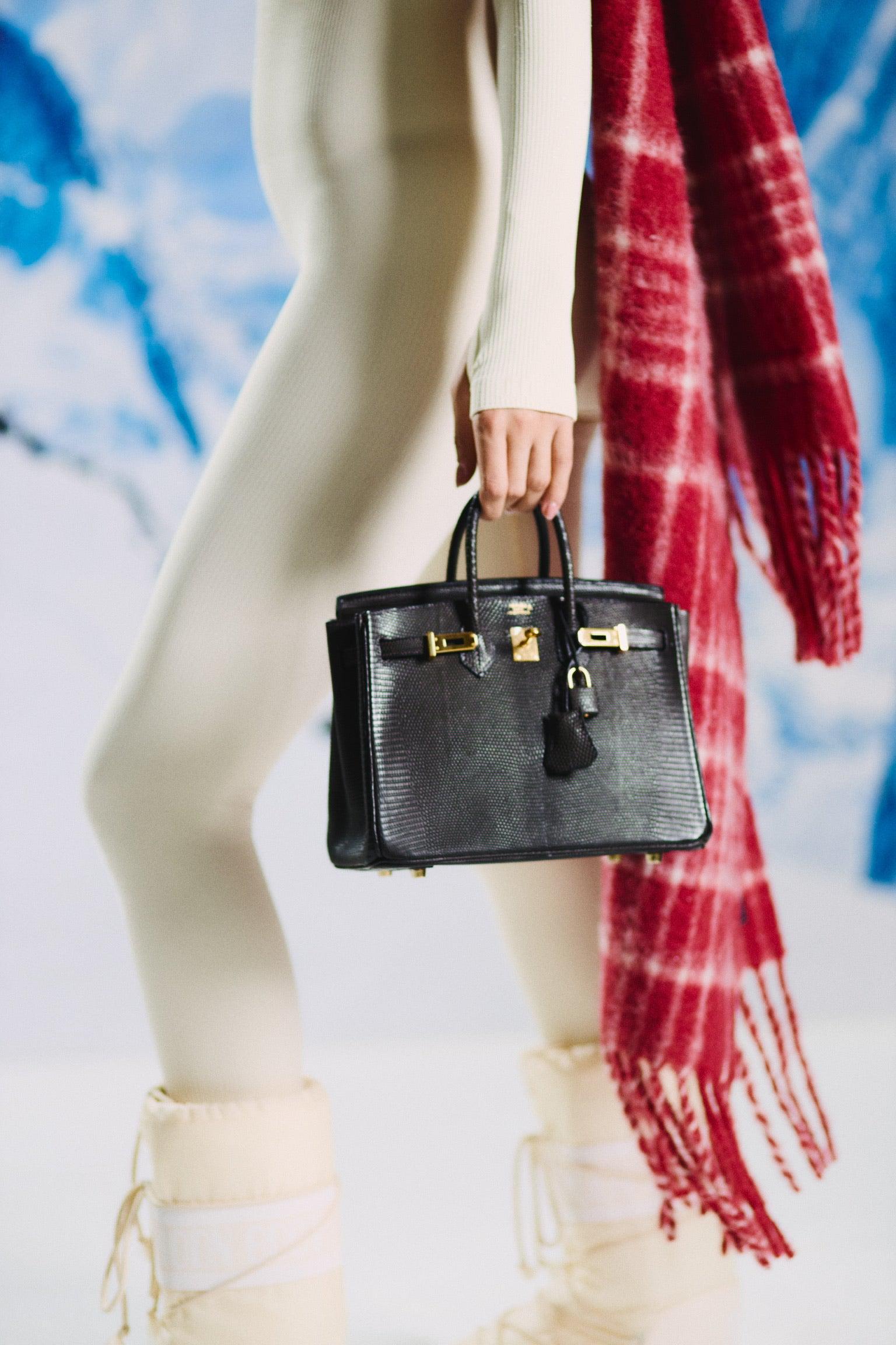 Hermès Birkin 25 Black Shiny Nilo Lizard Gold Hardware