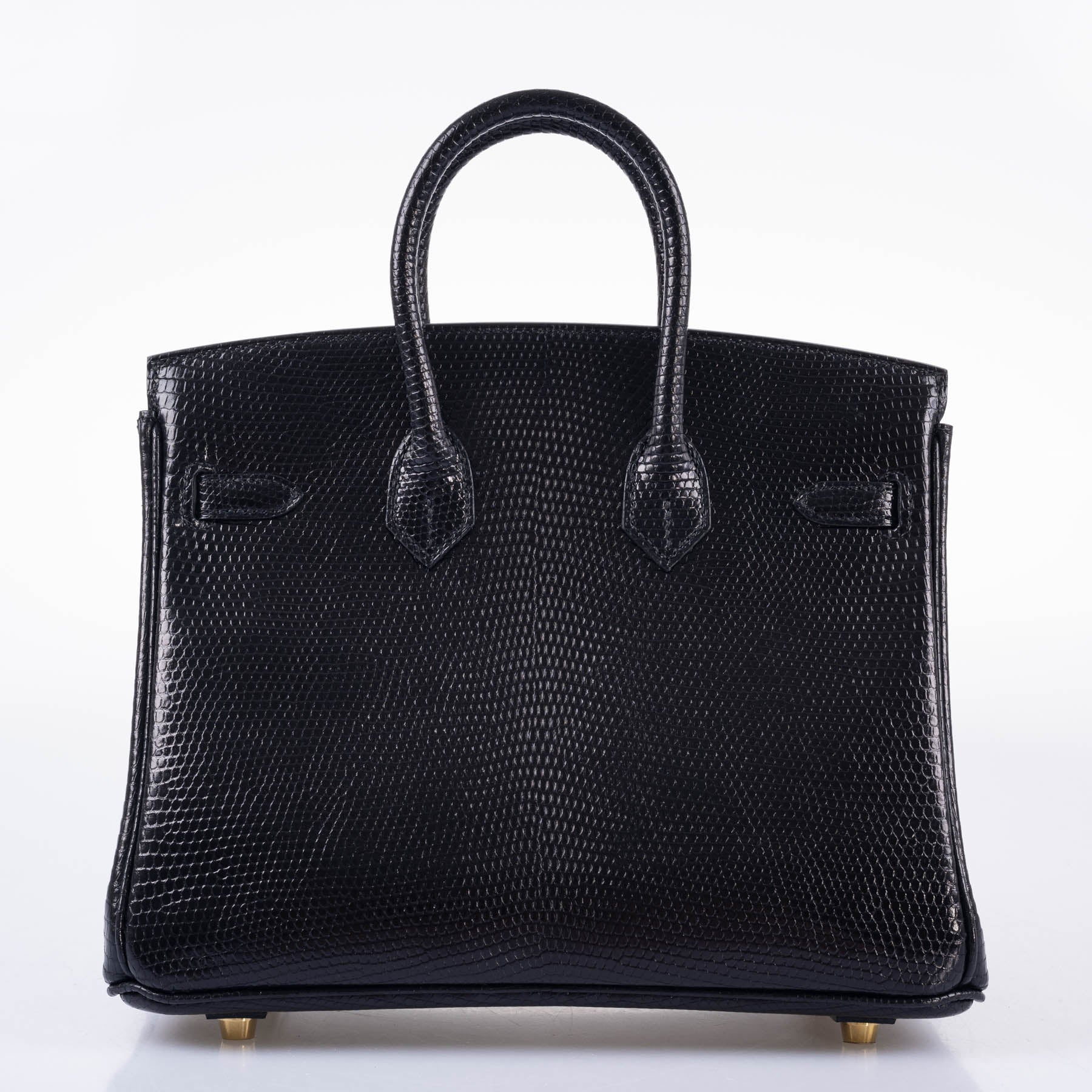 Hermès Birkin 25 Black Shiny Nilo Lizard Gold Hardware