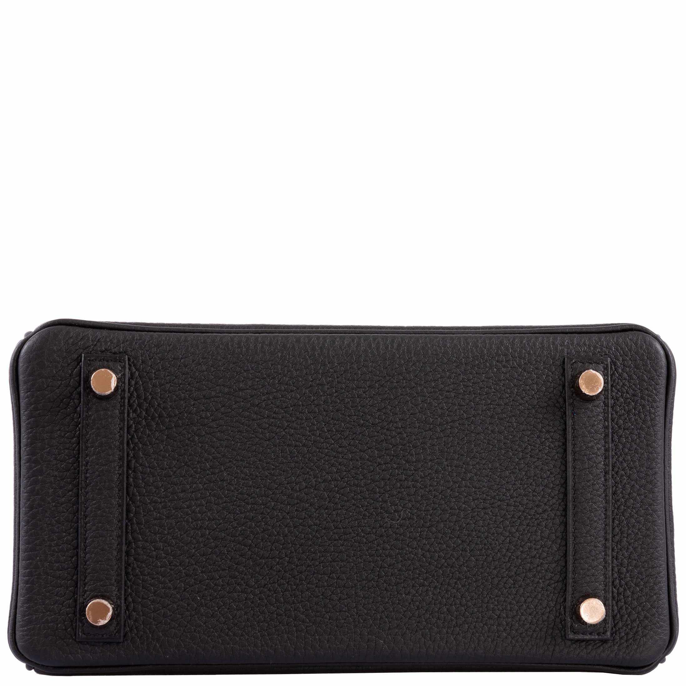 Hermès Birkin 25 Black Togo leather Rose Gold Hardware