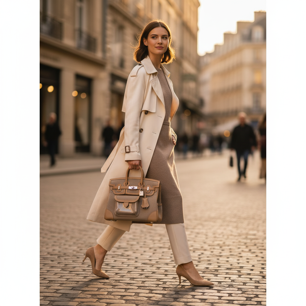 Hermès Birkin 25 Cargo Beige Marfa Toile and Swift Palladium Hardware