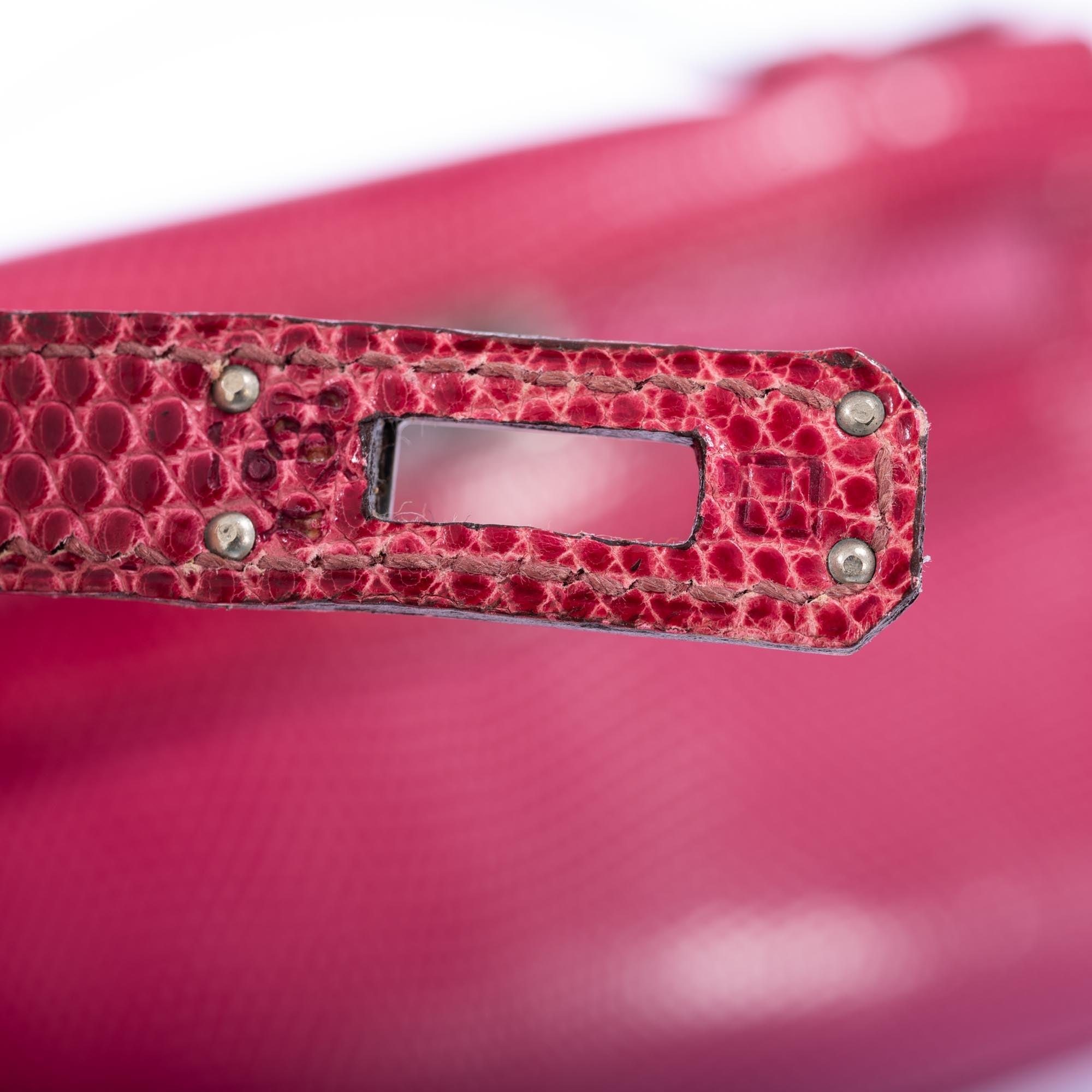Hermès Birkin 25 Fuchsia Lizard Palladium Hardware