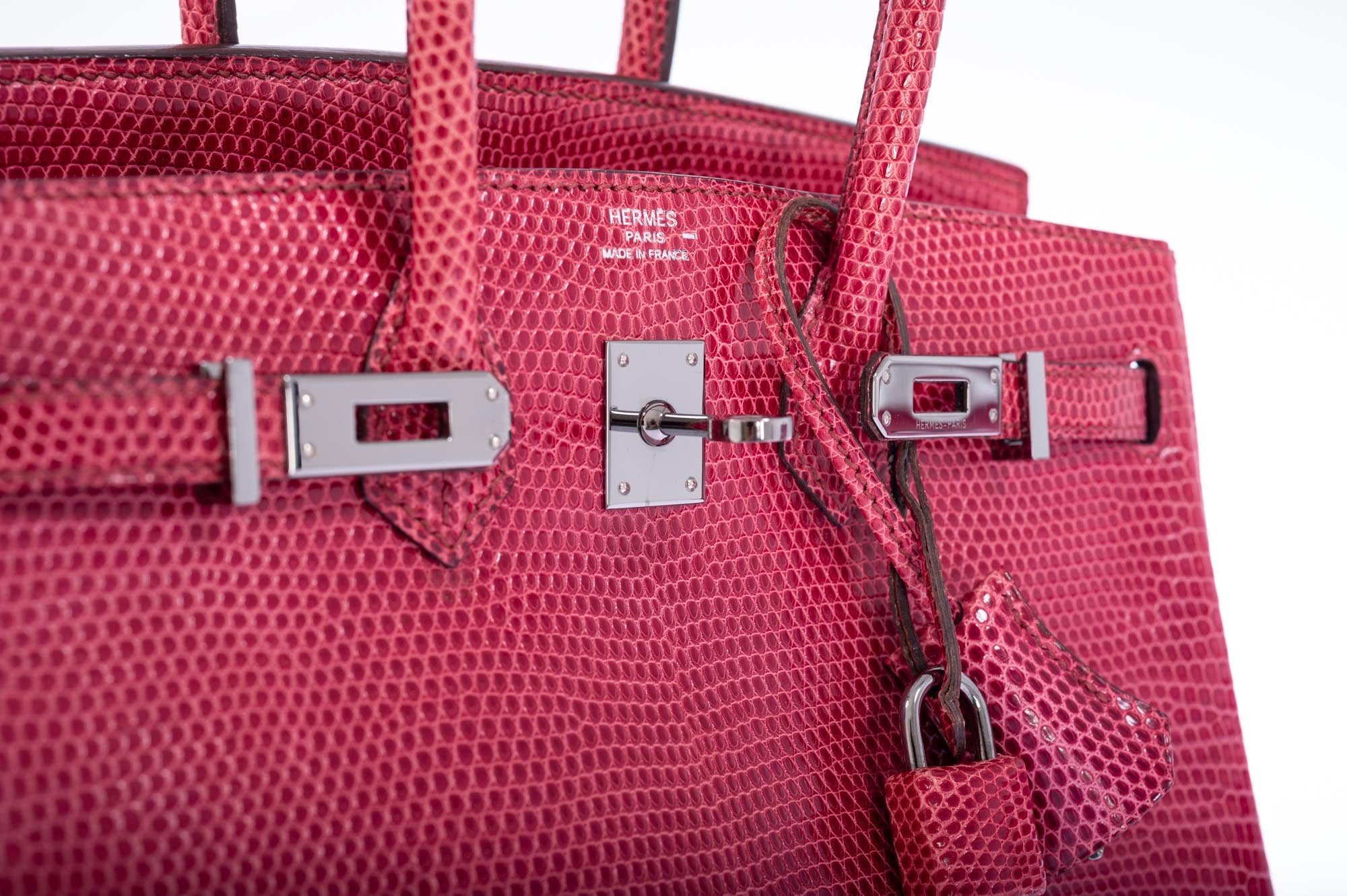 Hermès Birkin 25 Fuchsia Lizard Palladium Hardware