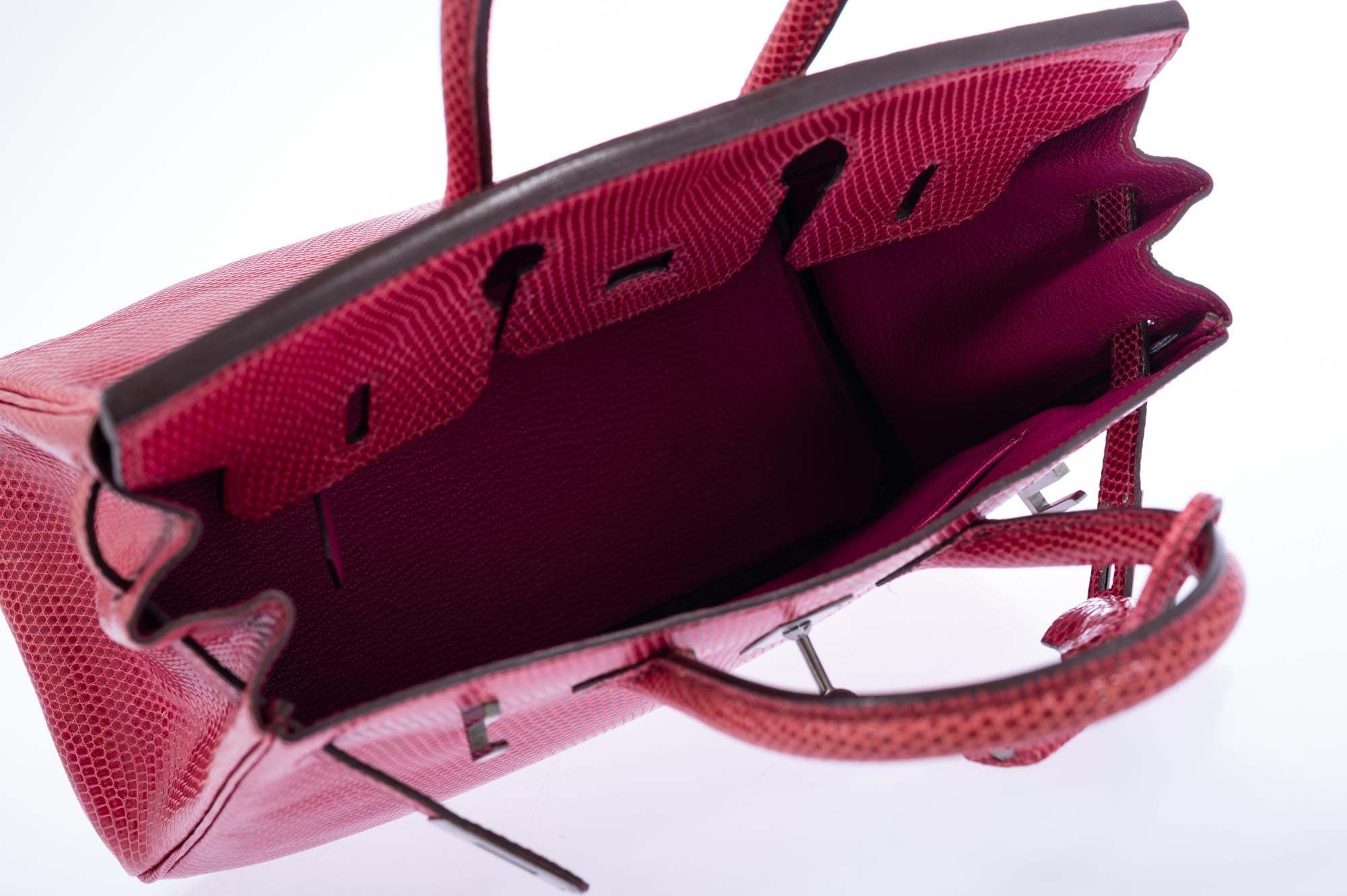 Hermès Birkin 25 Fuchsia Lizard Palladium Hardware