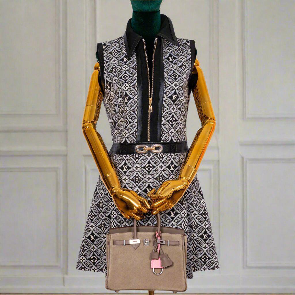 Hermès Birkin 25 Gris Caillou & Etoupe Grizzly Palladium
