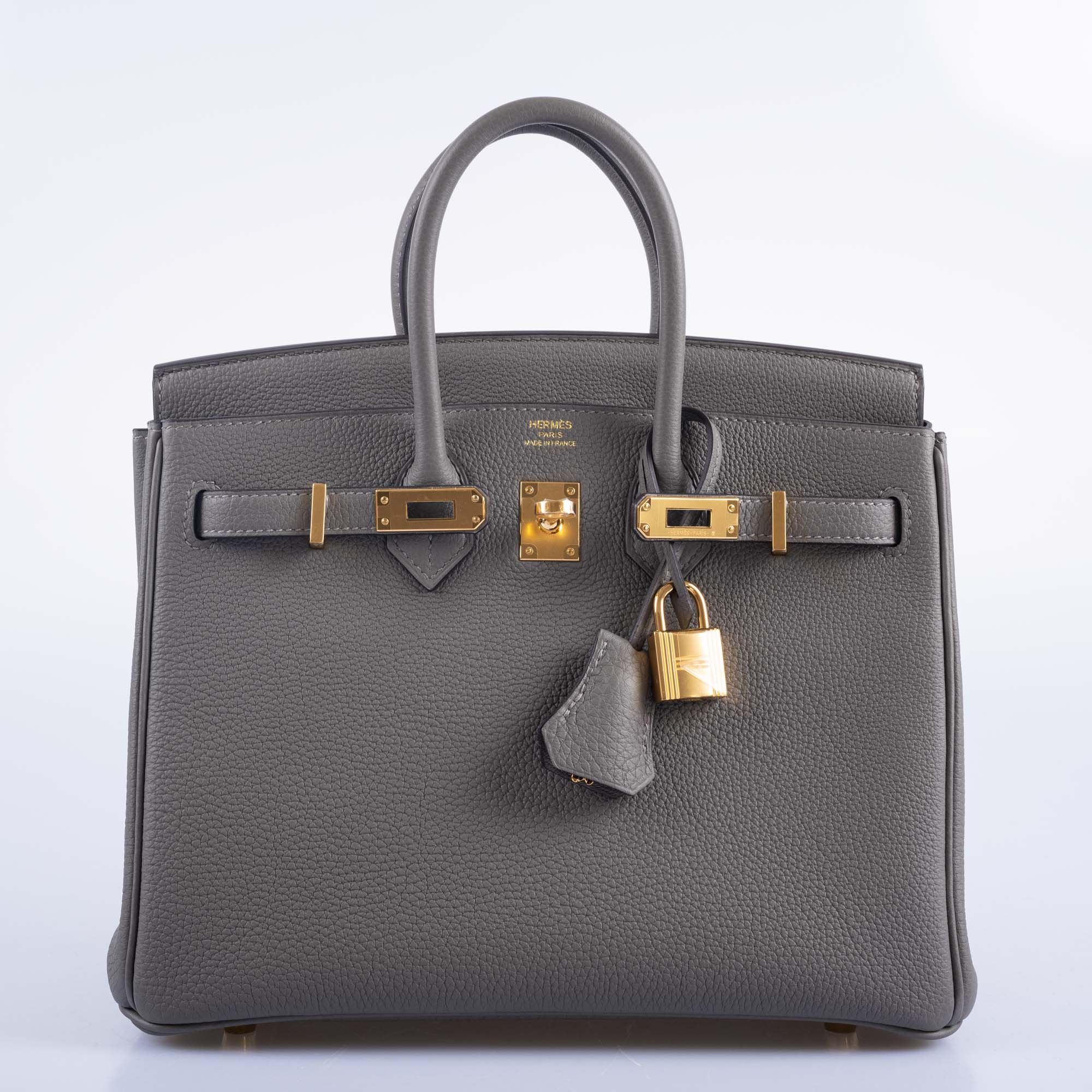 Hermes Birkin 25 Gris Meyer Togo Gold Hardware