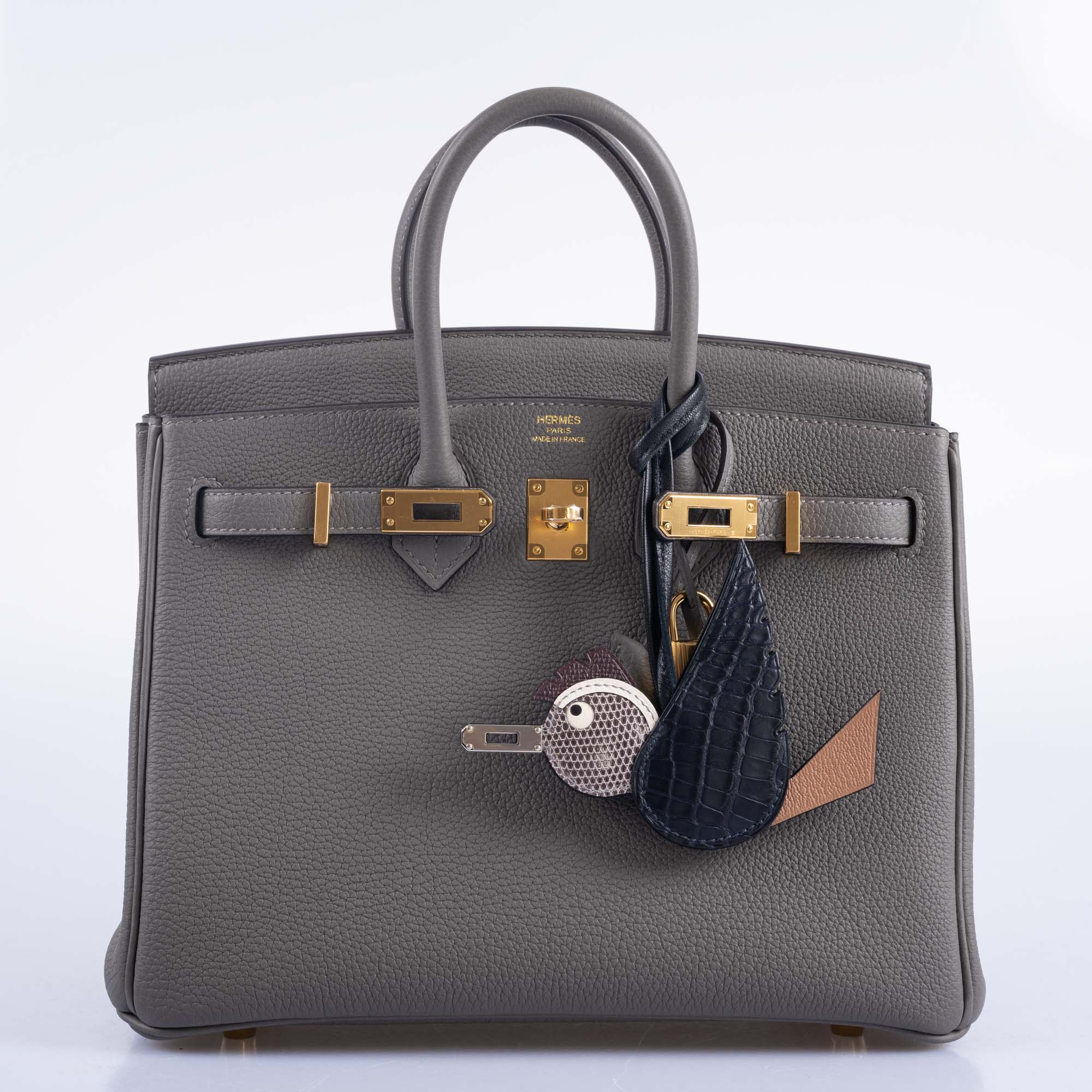 Hermes Birkin 25 Gris Meyer Togo Gold Hardware