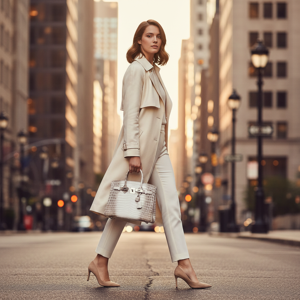 Hermès Birkin 25 Himalayan White Niloticus Crocodile Palladium Hardware