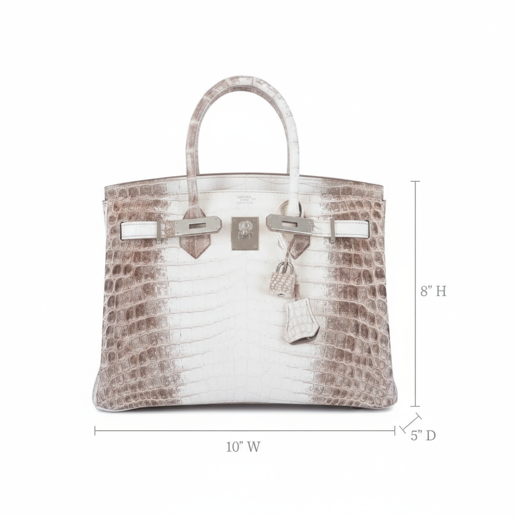 Hermès Birkin 25 Himalayan White Niloticus Crocodile Palladium Hardware