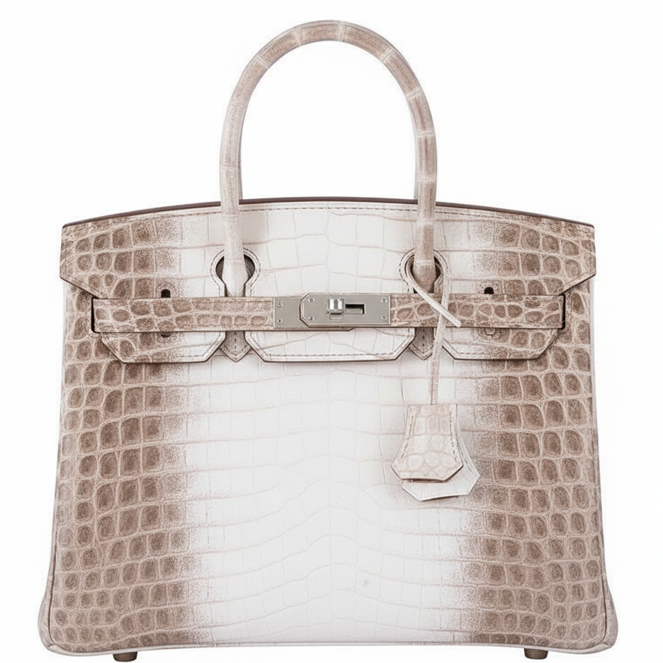 Hermès Birkin 25 Himalayan White Niloticus Crocodile Palladium Hardware