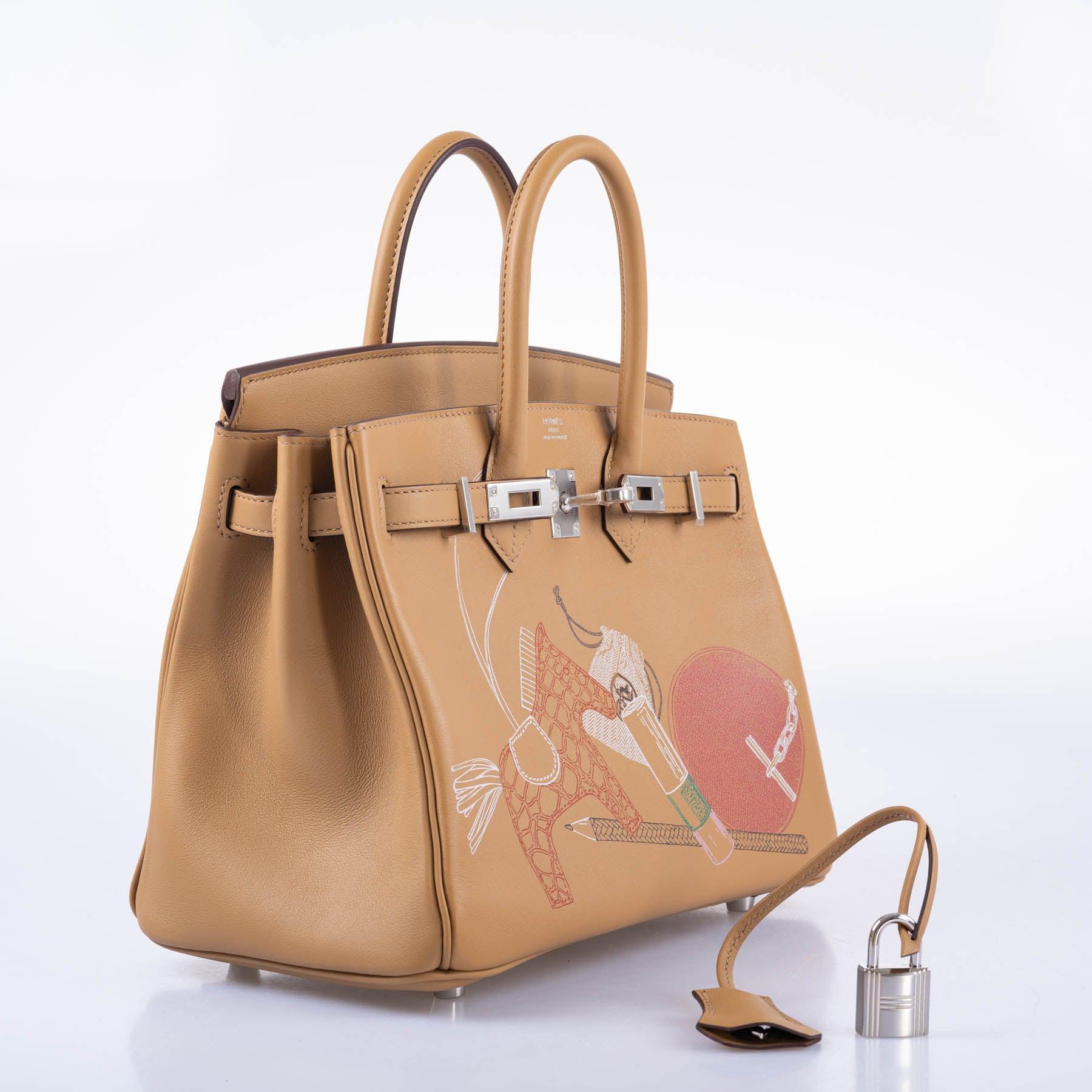 Hermès Birkin 25 In and Out Biscuit Printed Swift Palladium Hardware