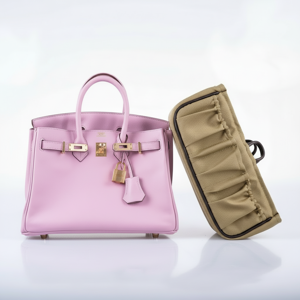 Hermès Birkin 25 Mauve Sylvestre Swift Rose Gold Hardware