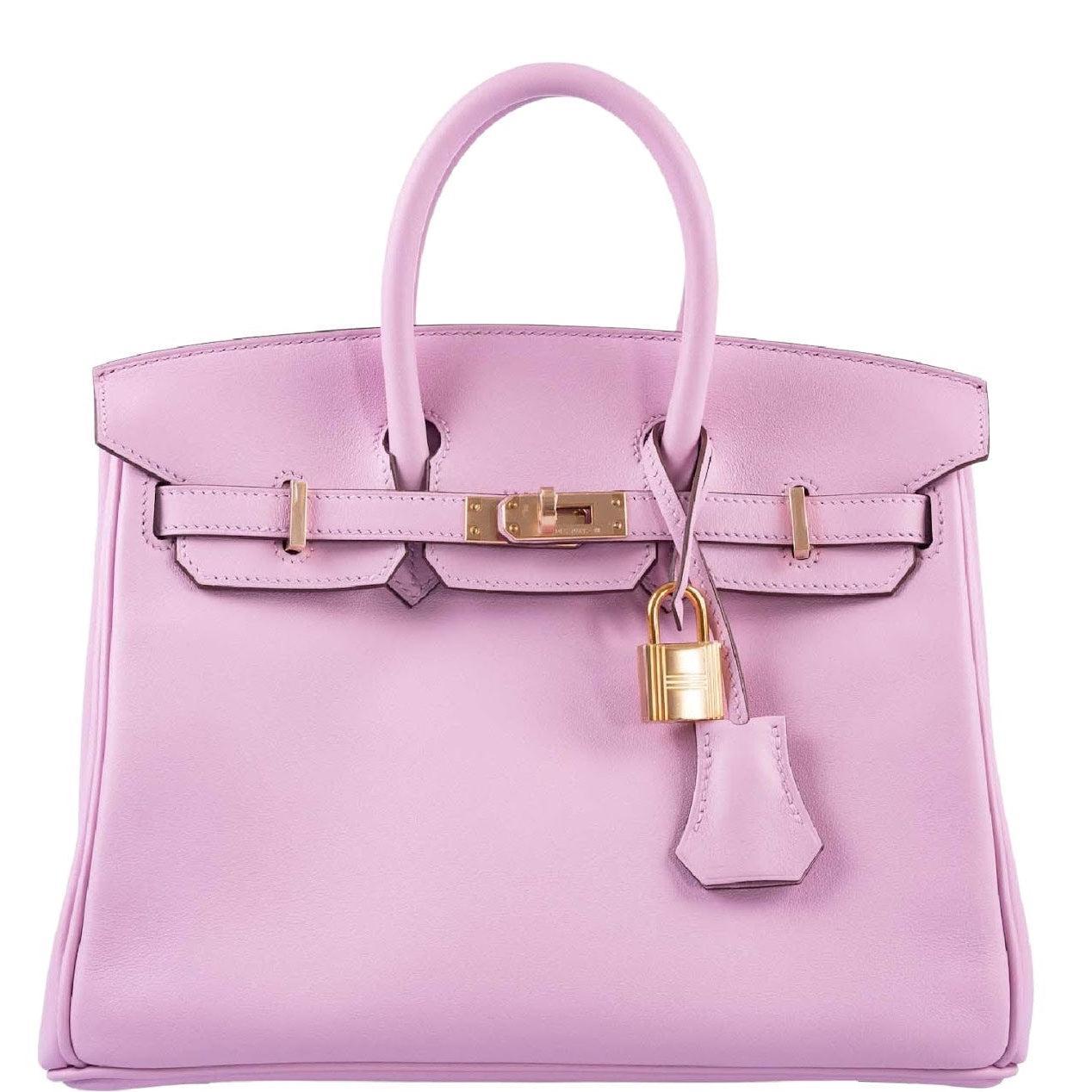Hermès Birkin 25 Mauve Sylvestre Swift Rose Gold Hardware