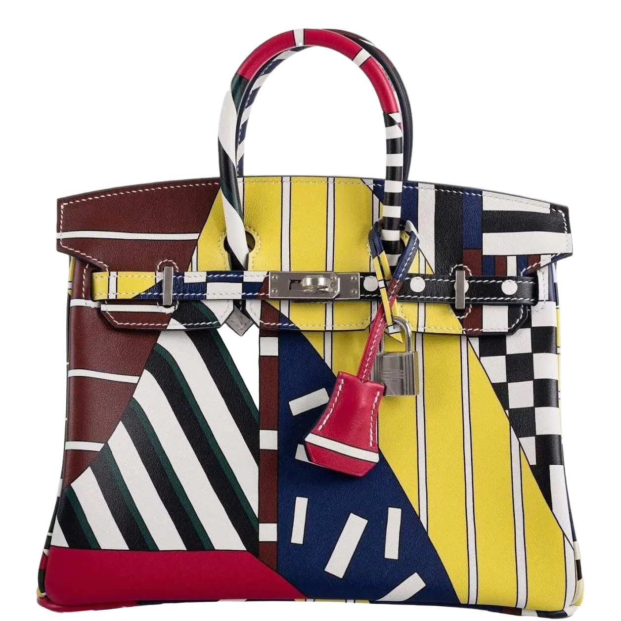 Hermès Birkin 25 "One Two Three and Away We Go" Nigel Peake Limited Edition Multicolor Swift Palladium Hardware