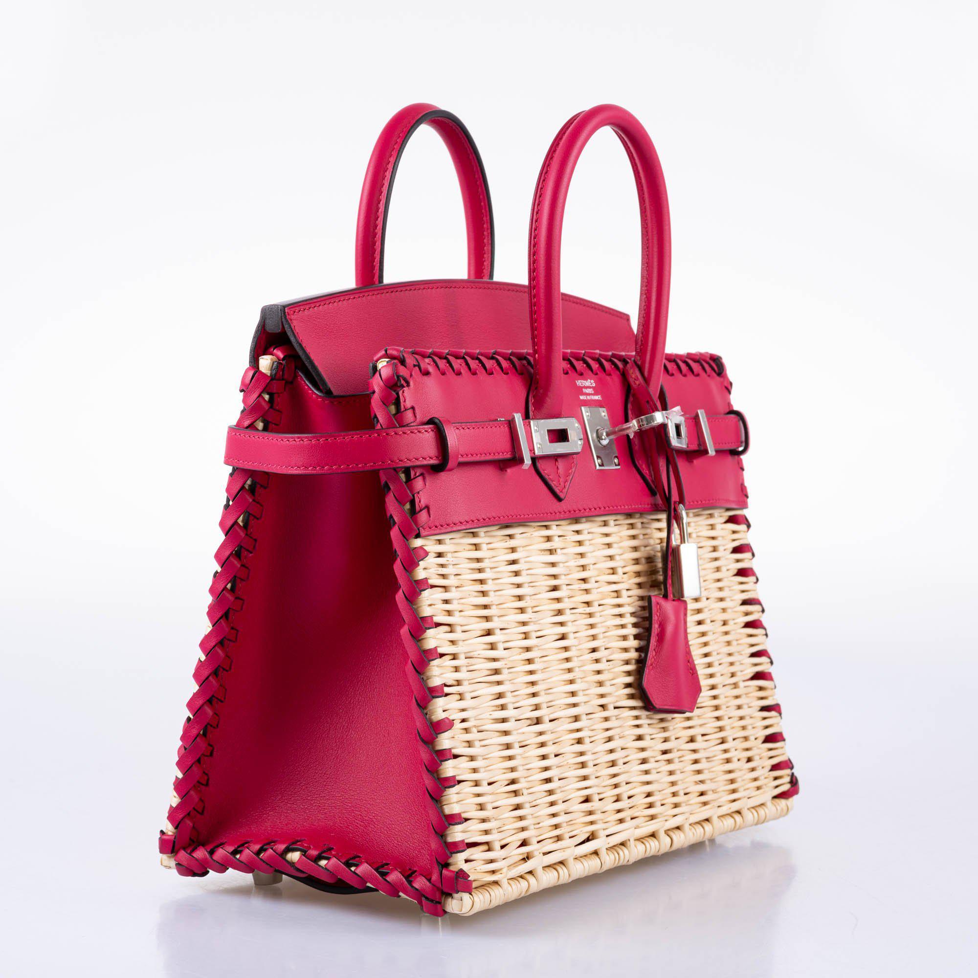 Hermès Birkin 25 Picnic Framboise Osier Wicker Swift Palladium Hardware