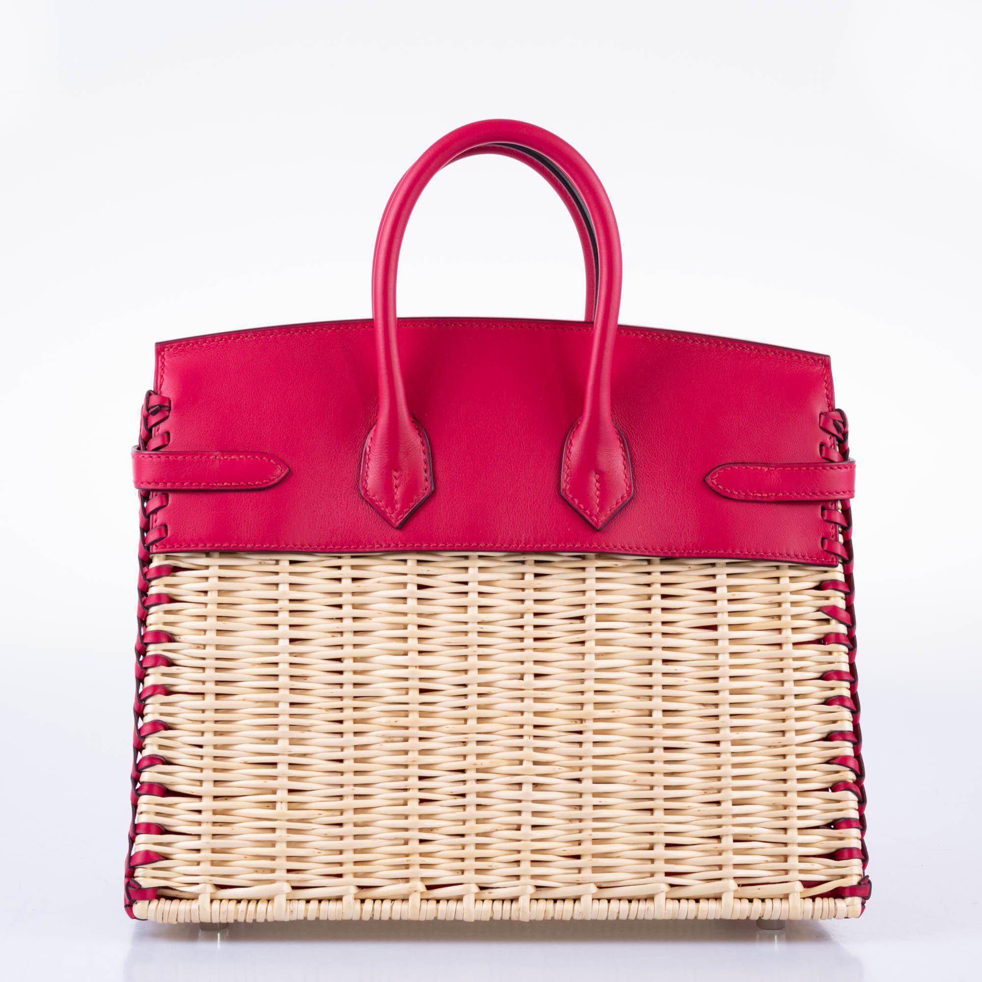 Hermès Birkin 25 Picnic Framboise Osier Wicker Swift Palladium Hardware
