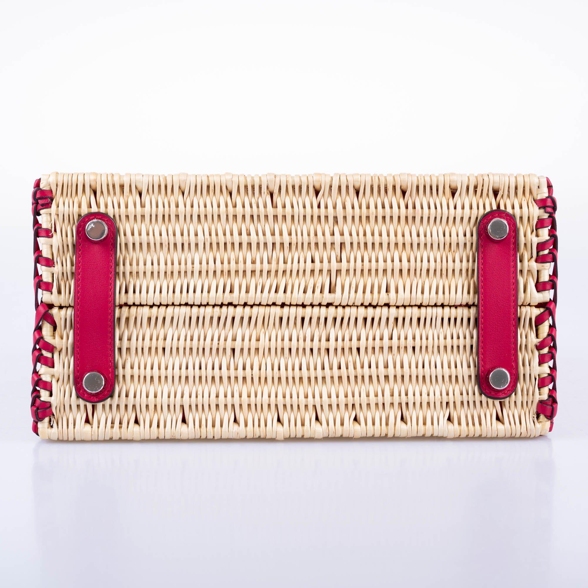 Hermès Birkin 25 Picnic Framboise Osier Wicker Swift Palladium Hardware