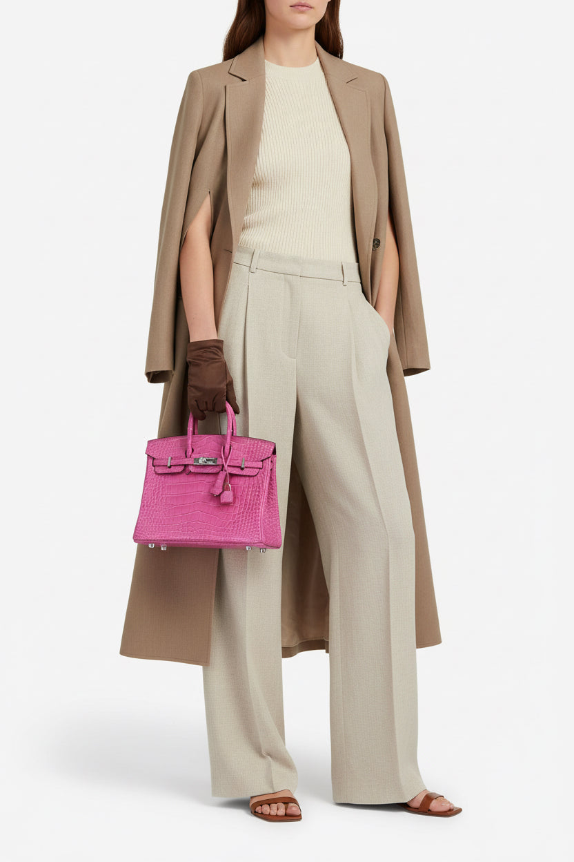 Hermès Birkin 25 Rose Sheherazade Matte Alligator Palladium Hardware