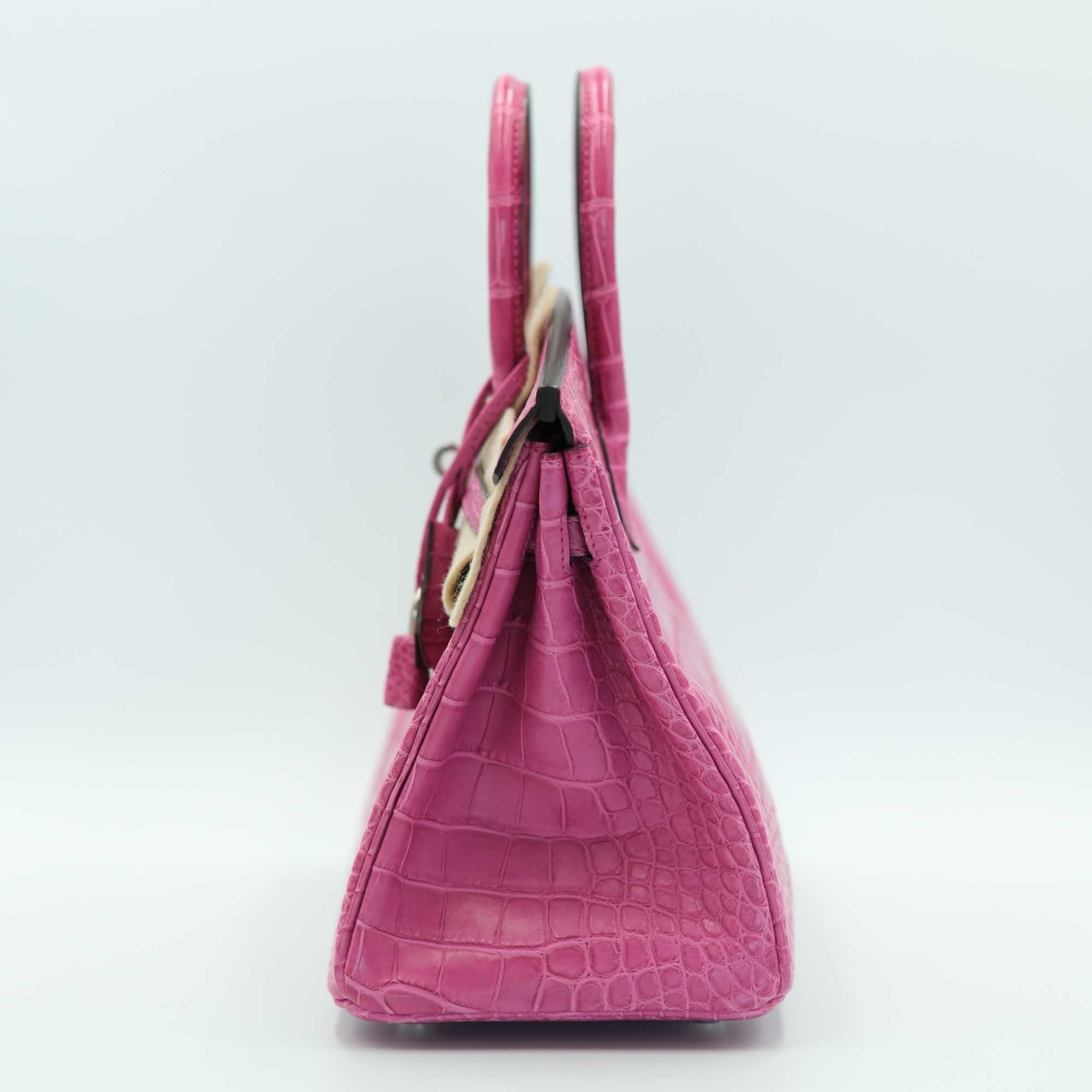 Hermès Birkin 25 Rose Sheherazade Matte Alligator Palladium Hardware