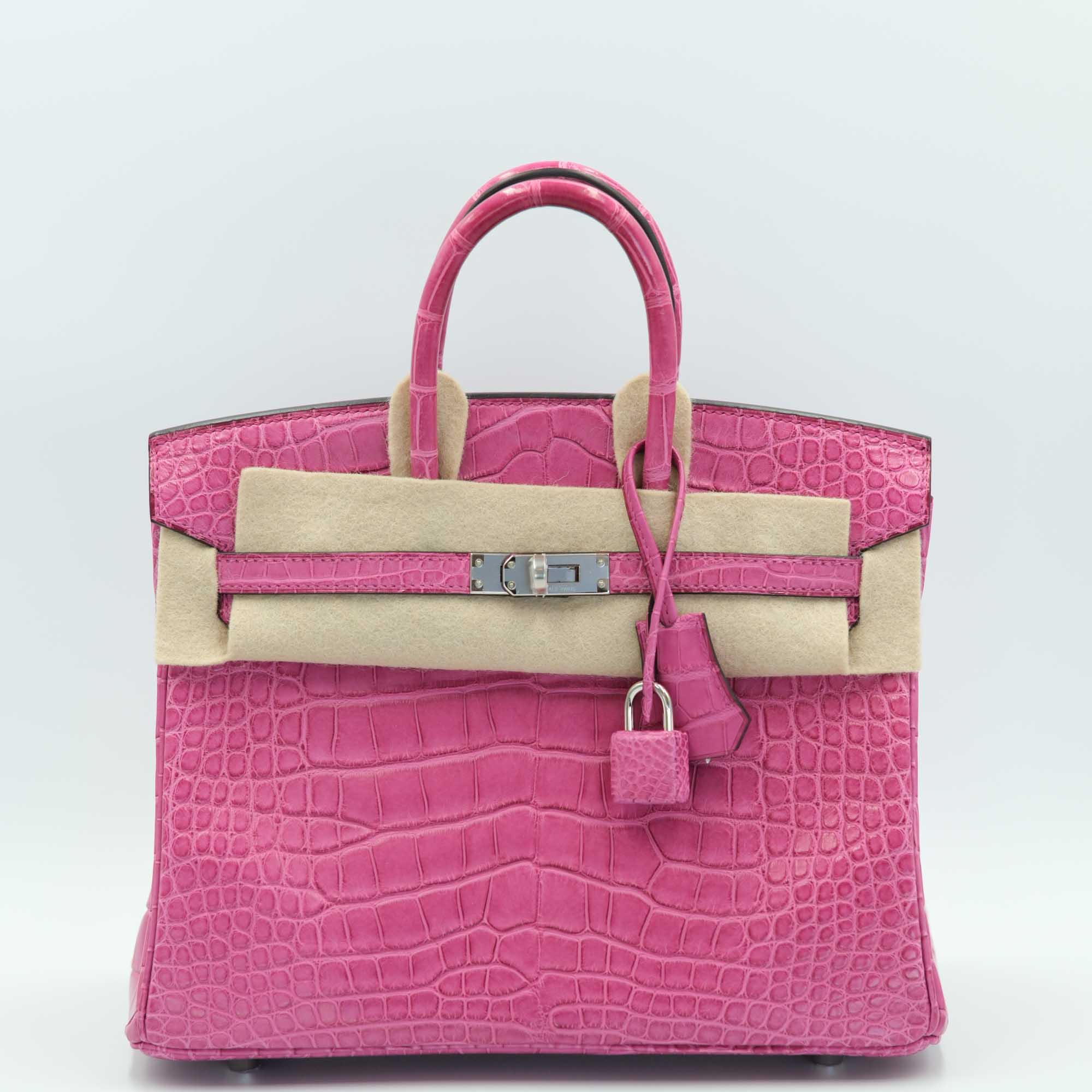 Hermès Birkin 25 Rose Sheherazade Matte Alligator Palladium Hardware