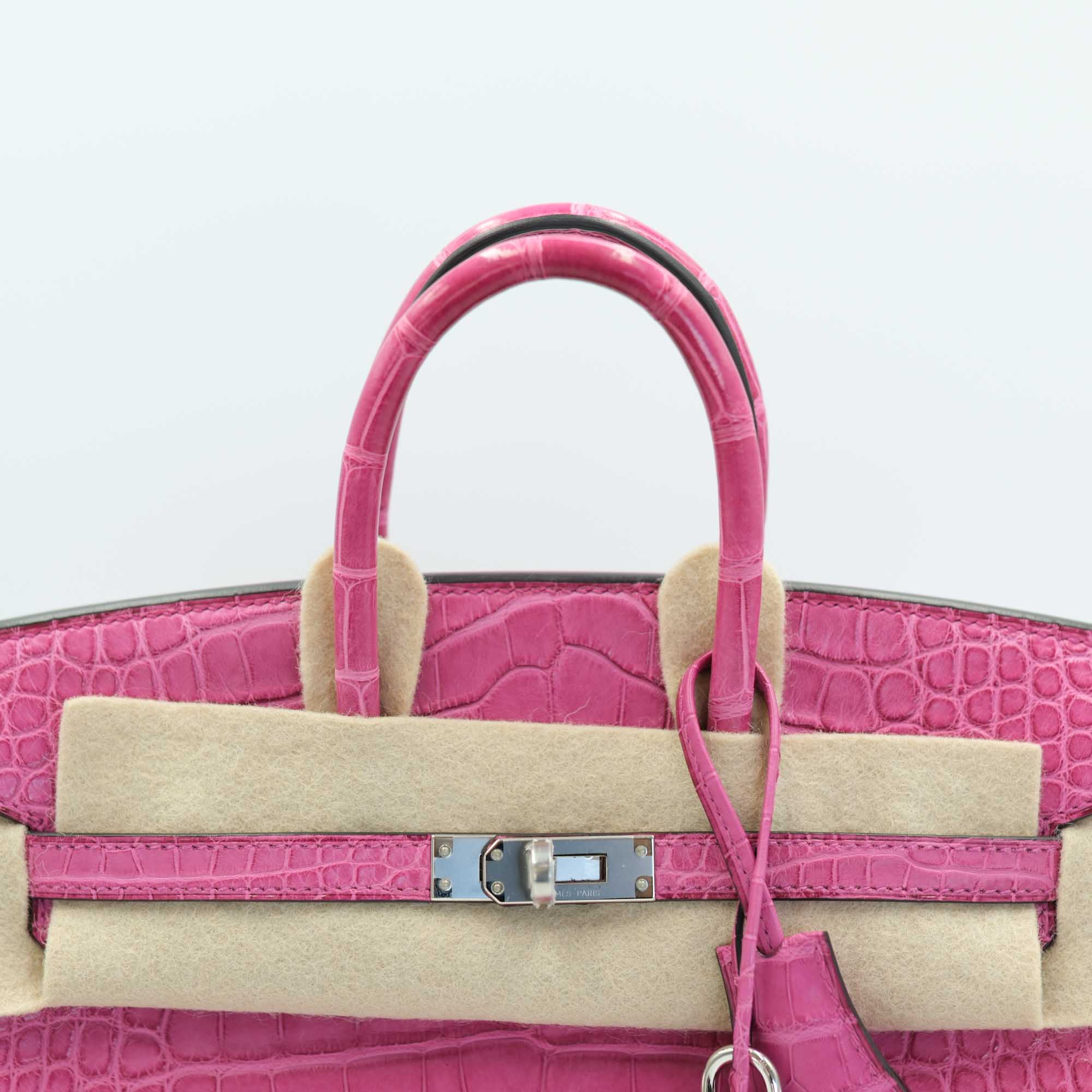 Hermès Birkin 25 Rose Sheherazade Matte Alligator Palladium Hardware