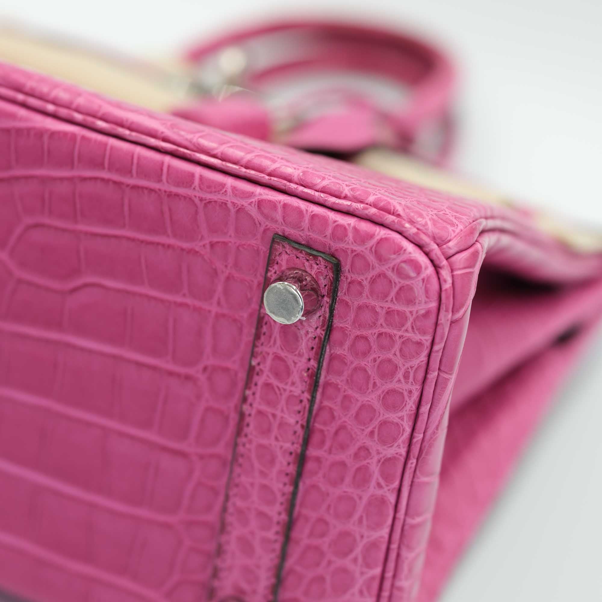 Hermès Birkin 25 Rose Sheherazade Matte Alligator Palladium Hardware