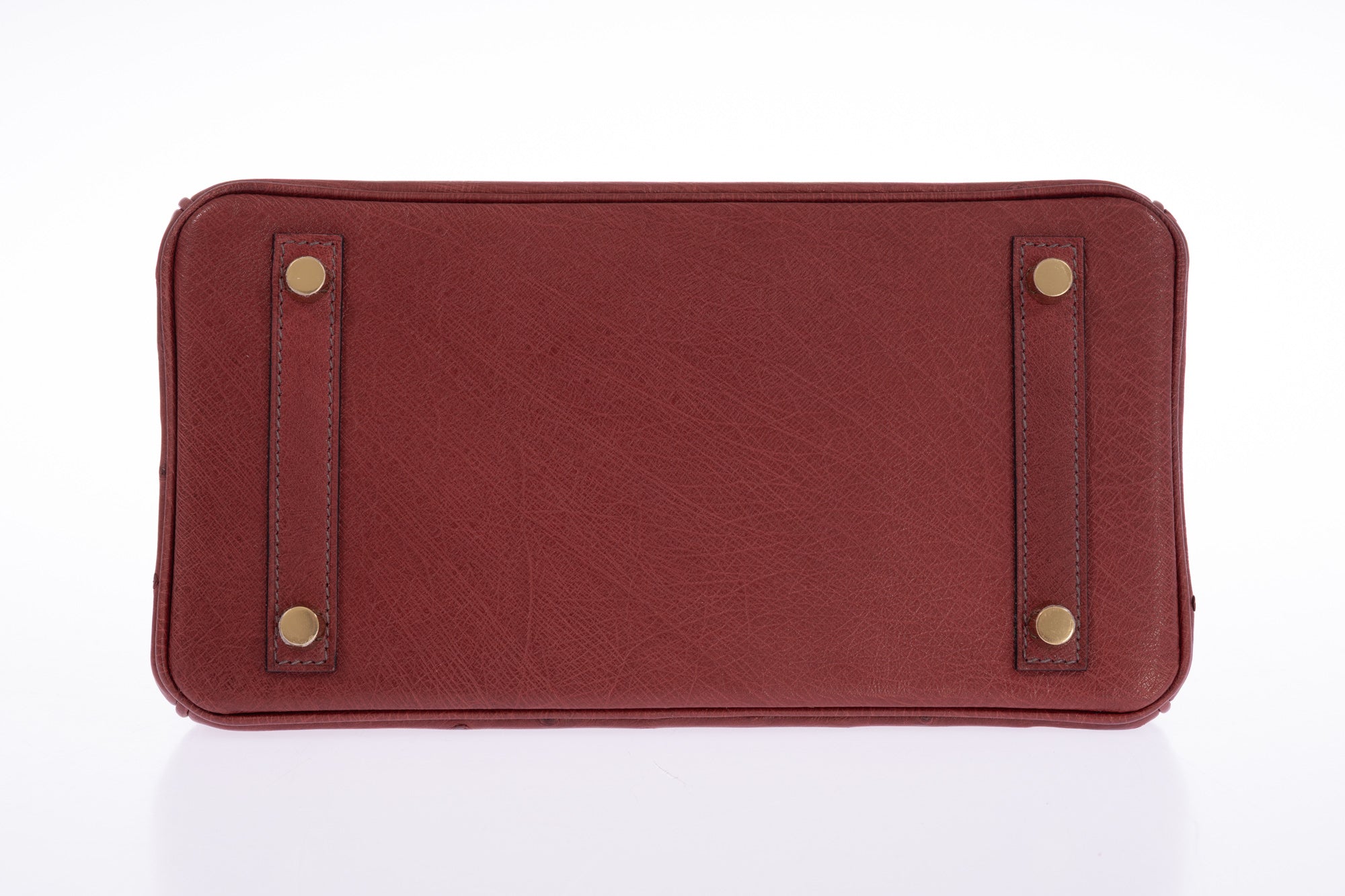Hermès Birkin 25 Rouge H Ostrich Retourné Gold Hardware