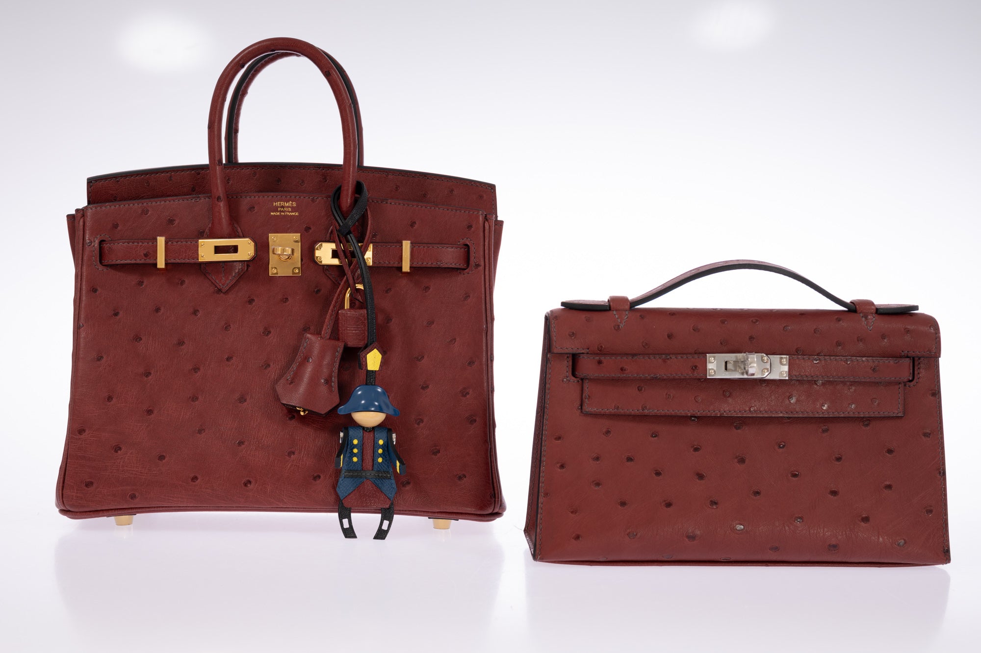 Hermès Birkin 25 Rouge H Ostrich Retourné Gold Hardware