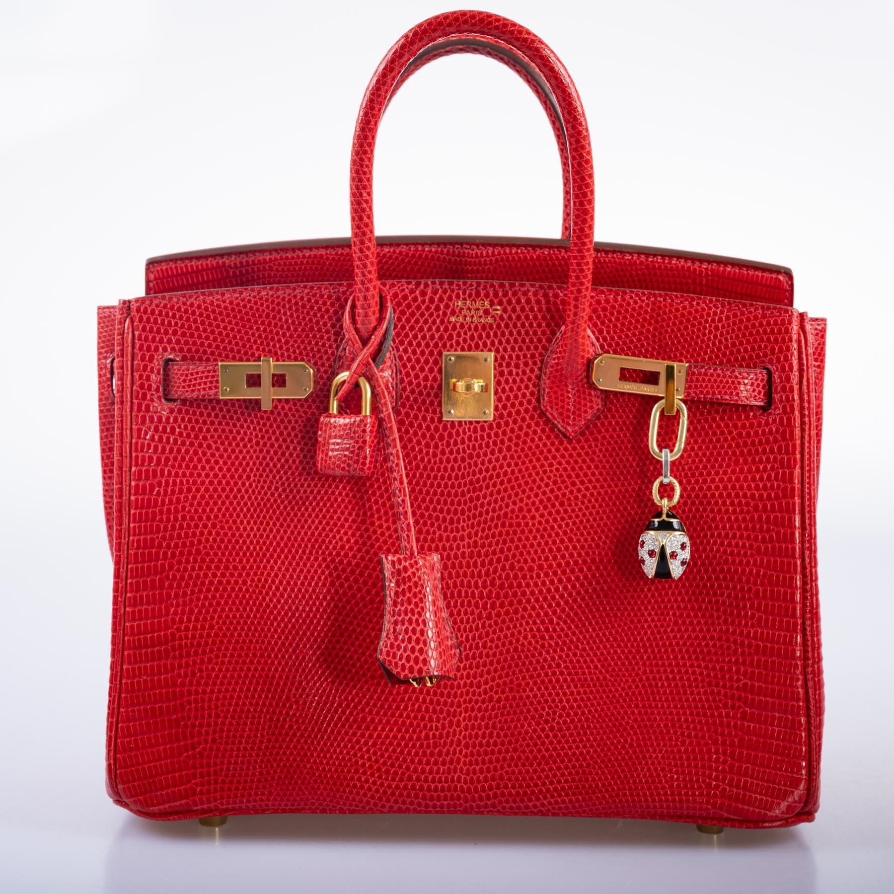 Hermès Birkin 25 Rouge Vif Salvator Lizard Gold Hardware