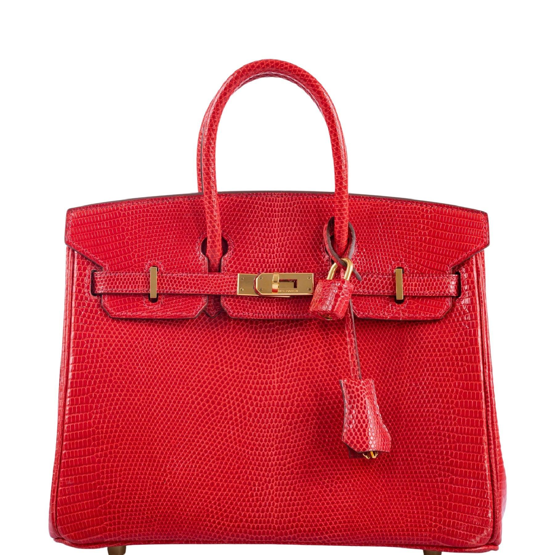 Hermès Birkin 25 Rouge Vif Salvator Lizard Gold Hardware