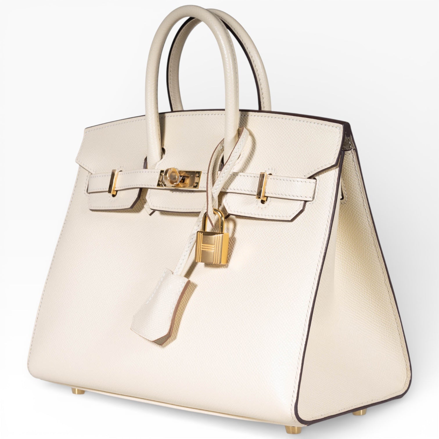 Hermès Birkin 25 Sellier Craie Epsom Gold Hardware