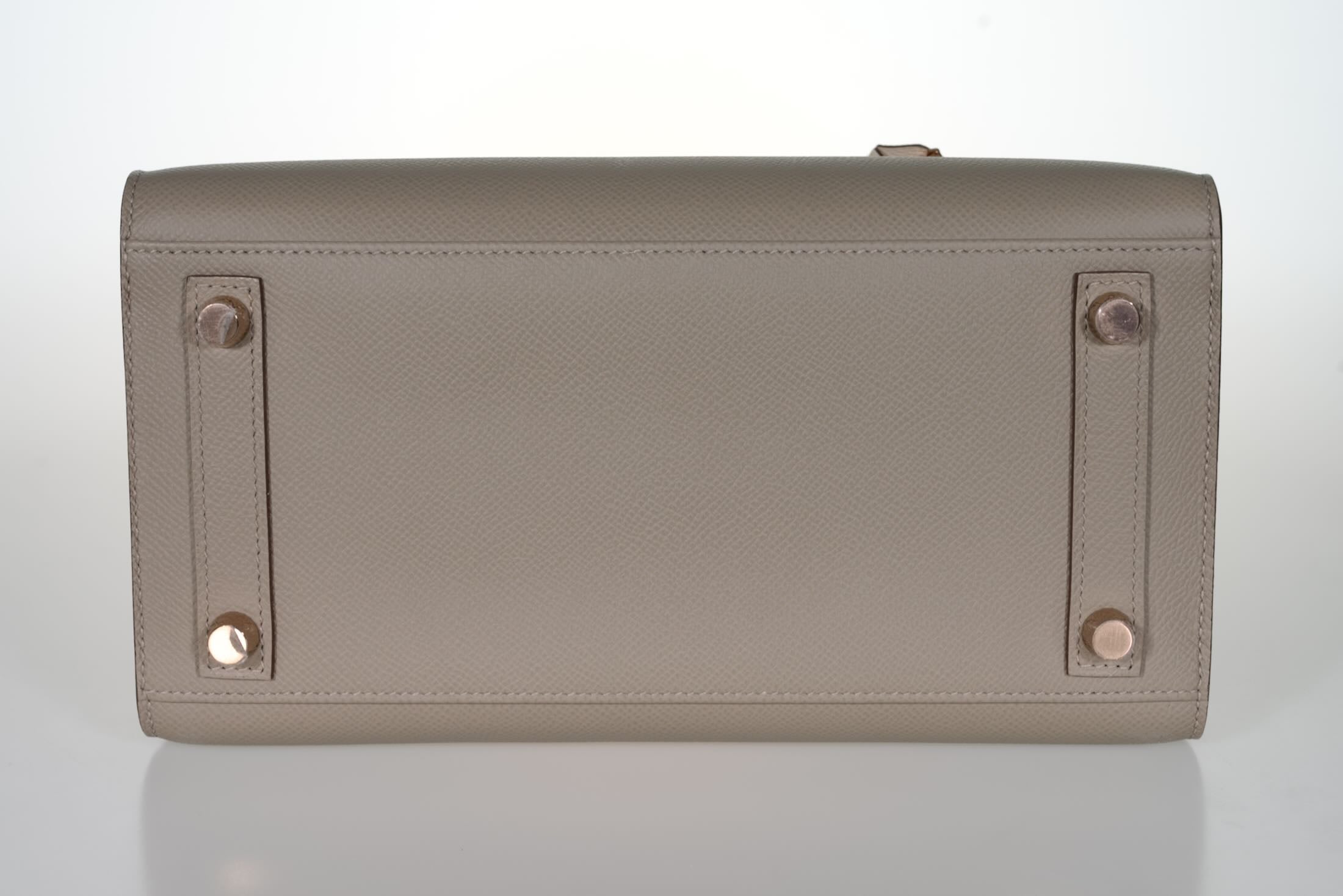 Hermès Birkin 25 Sellier HSS Bi-Color Gris Asphalte and Nata Epsom with Rose Gold Hardware