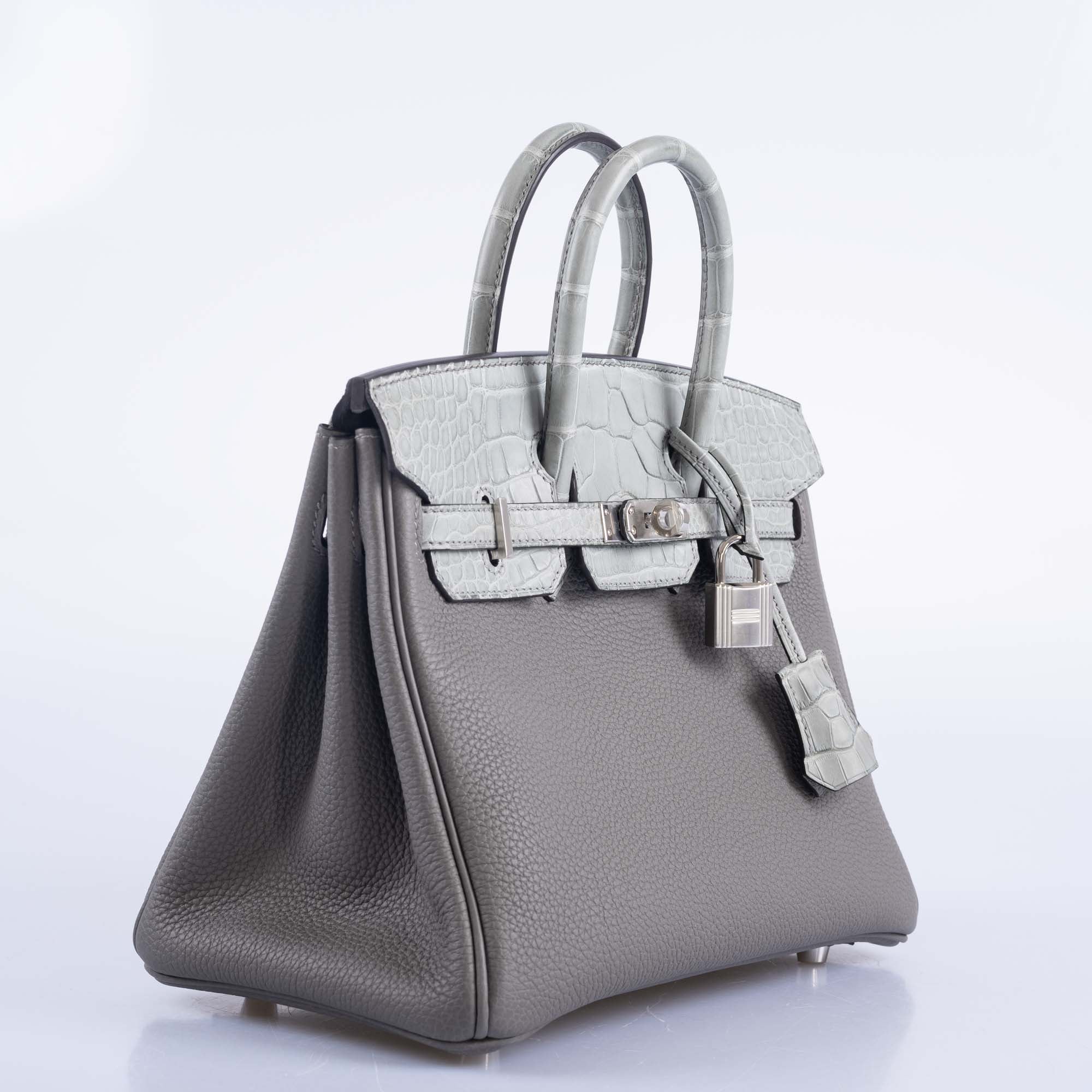 Hermès Birkin 25 Touch Gris Meyer Togo Gris Cement Matte Alligator Palladium Hardware