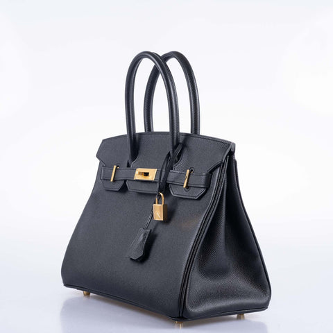 Hermès Birkin 30 Black Epsom Gold Hardware