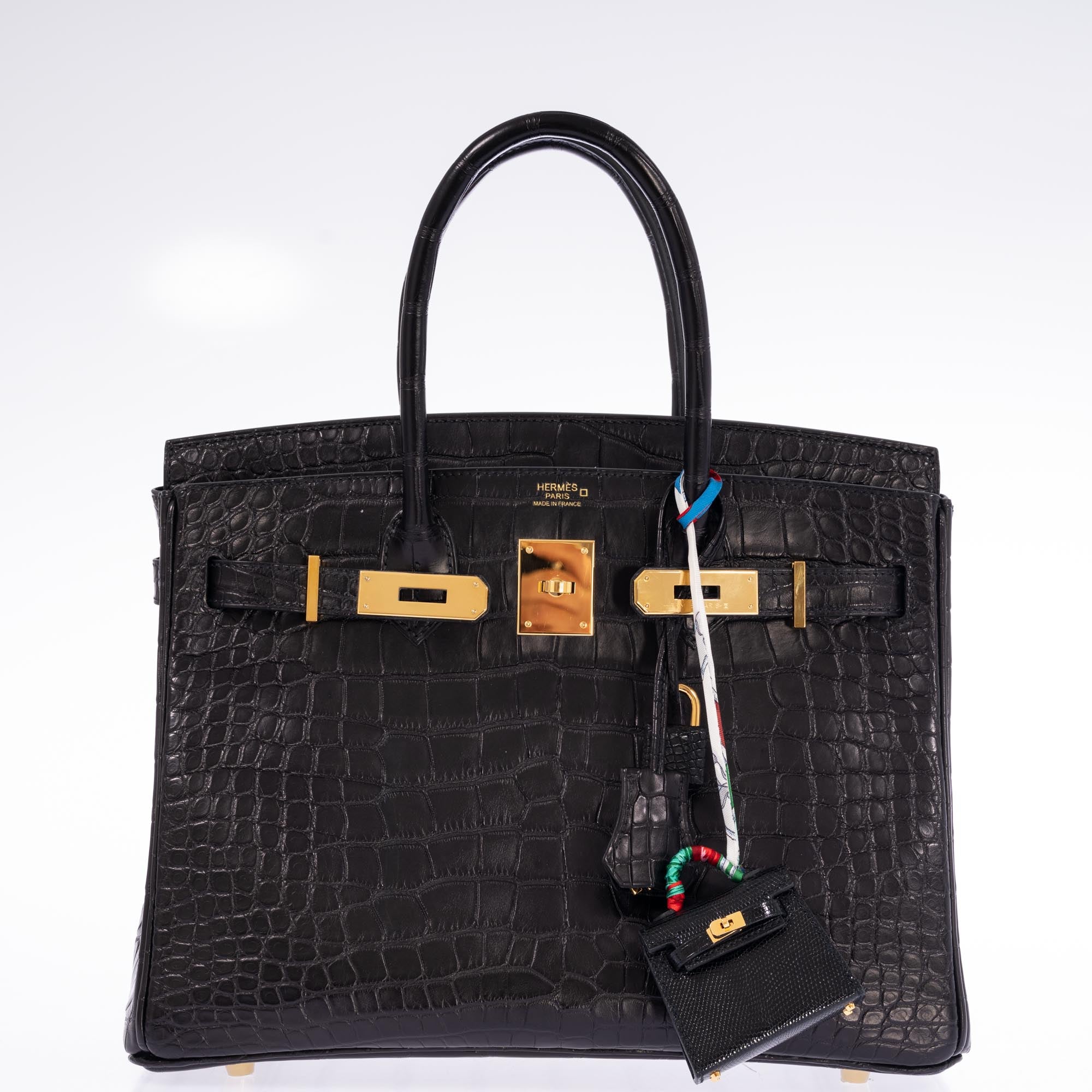 Hermès Birkin 30 Black Matte Alligator Gold Hardware