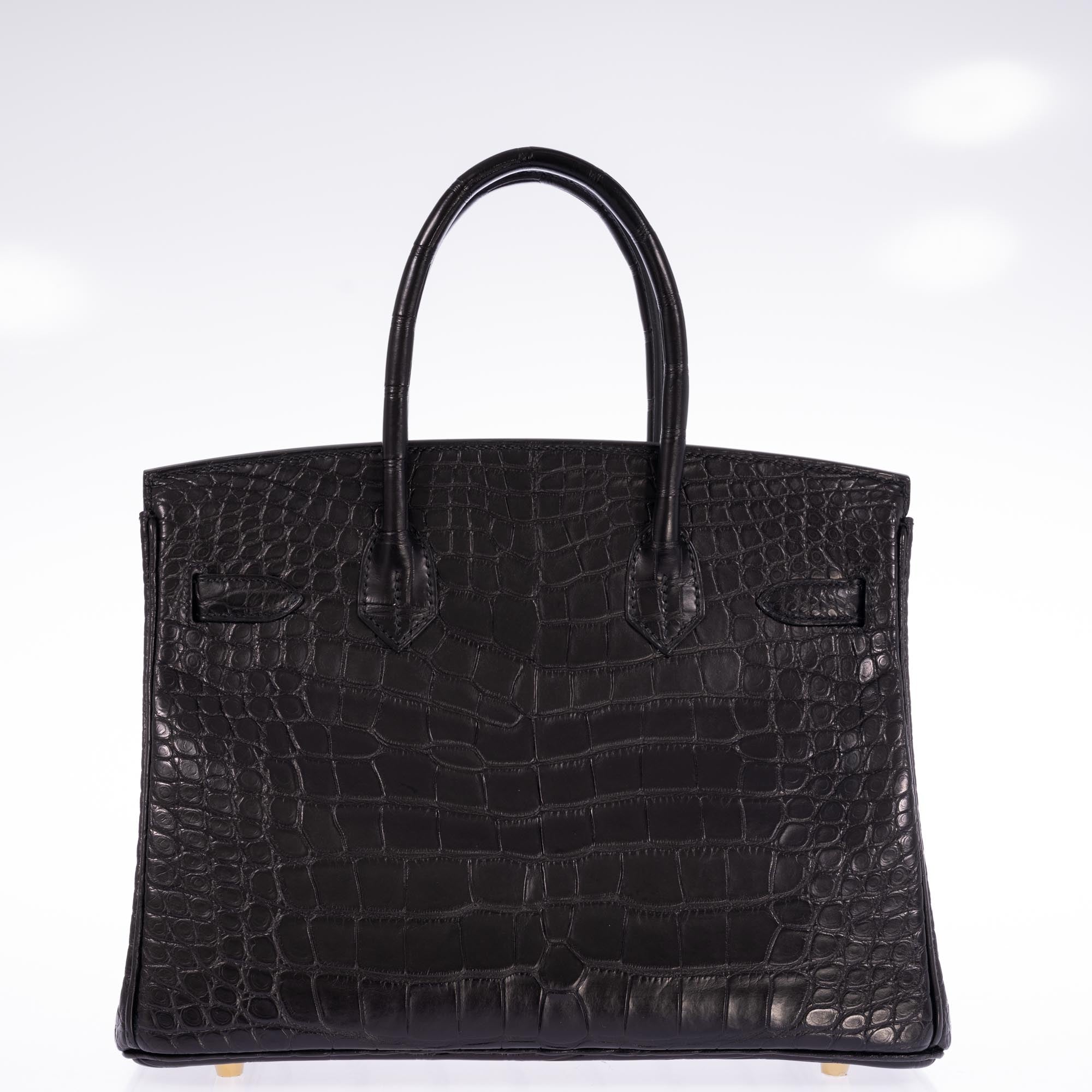 Hermès Birkin 30 Black Matte Alligator Gold Hardware