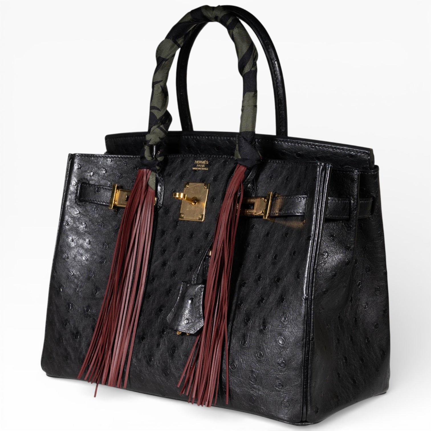 Hermès Birkin 30 Black Ostrich Rose Gold Hardware