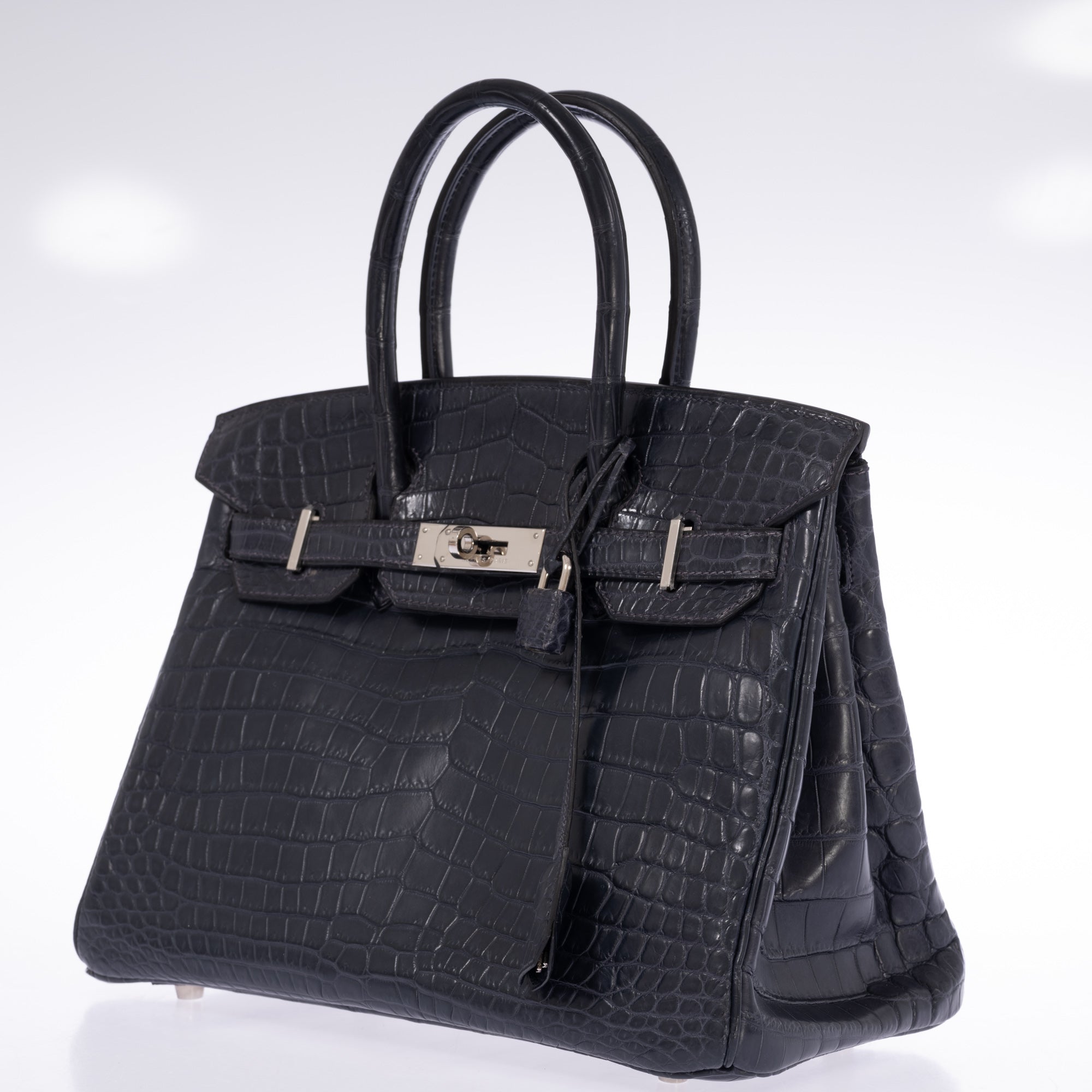 Hermès Birkin 30 Bleu Marine Matte Niloticus Crocodile Palladium Hardware