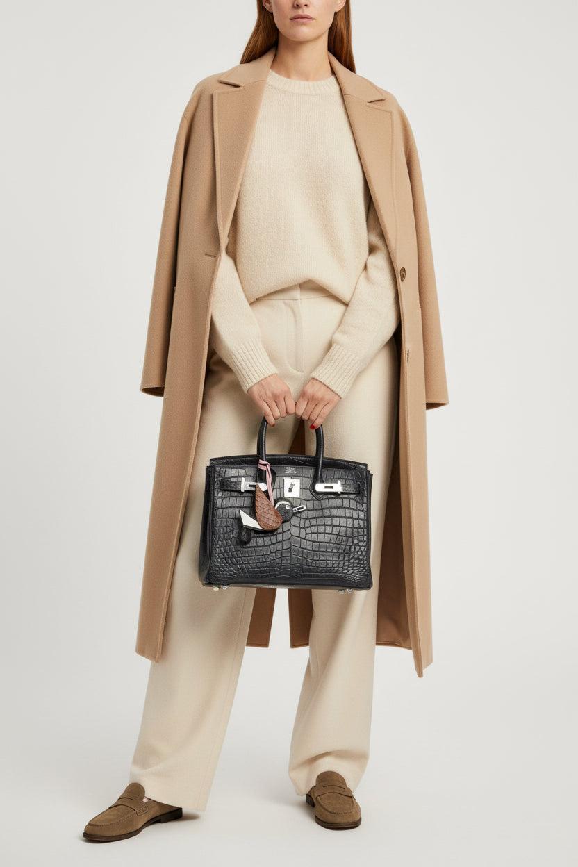 Hermès Birkin 30 Bleu Marine Matte Niloticus Crocodile Palladium Hardware