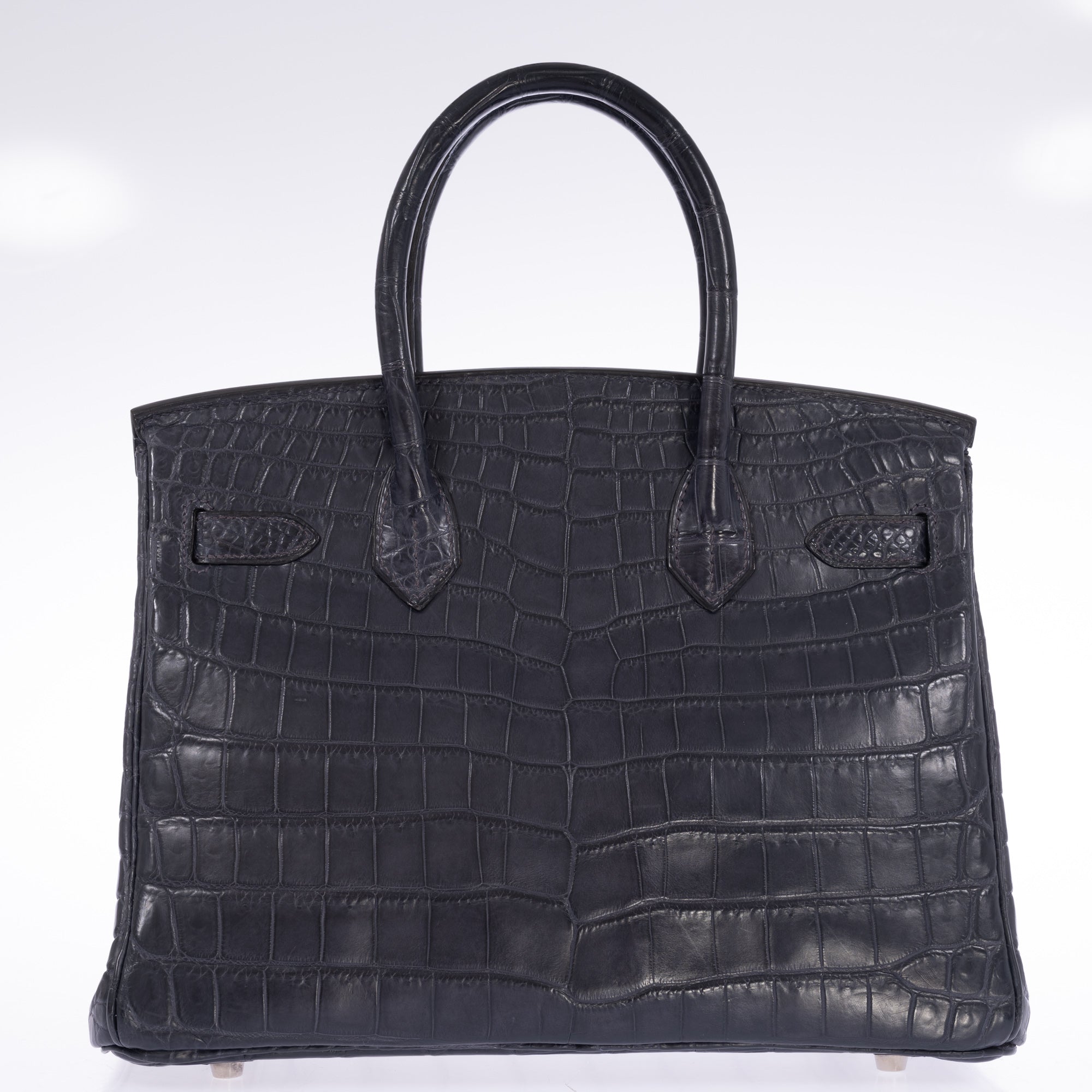 Hermès Birkin 30 Bleu Marine Matte Niloticus Crocodile Palladium Hardware
