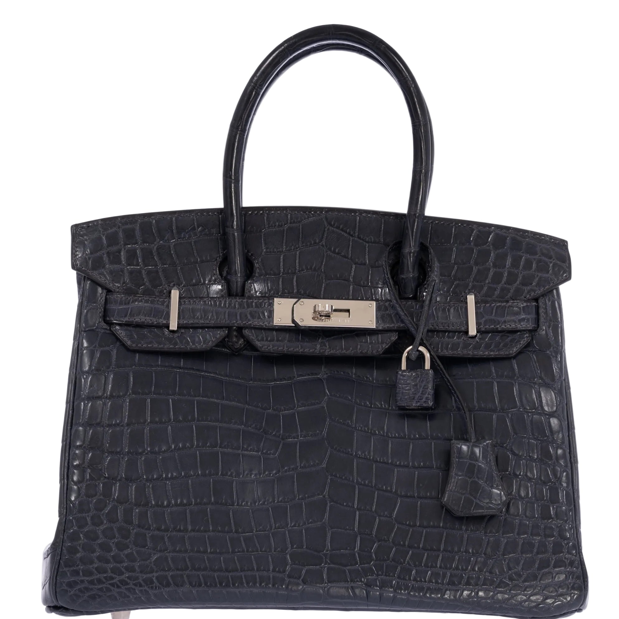 Hermès Birkin 30 Bleu Marine Matte Niloticus Crocodile Palladium Hardware