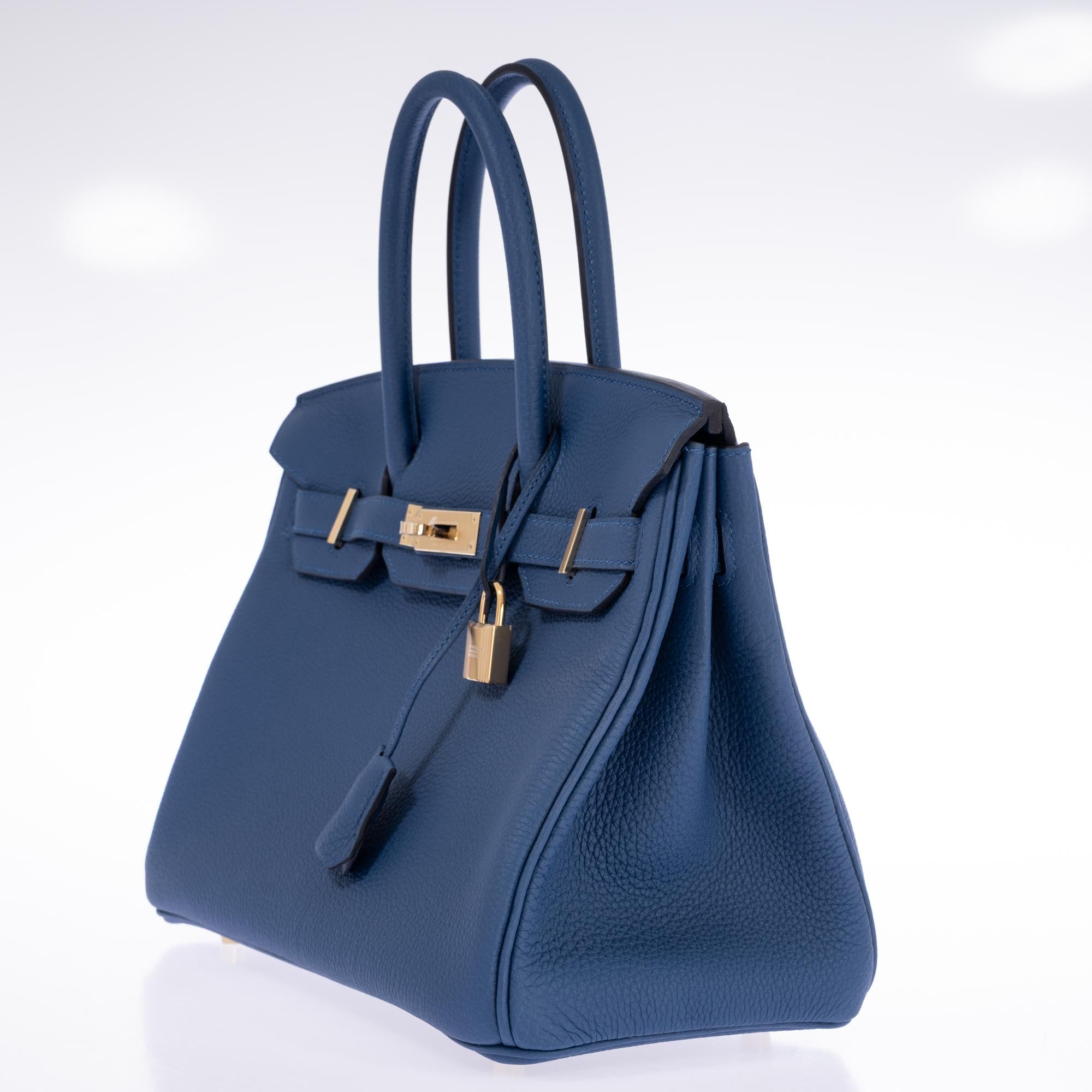 Hermès Birkin 30 Bleu Tie Togo Permabrass Hardware