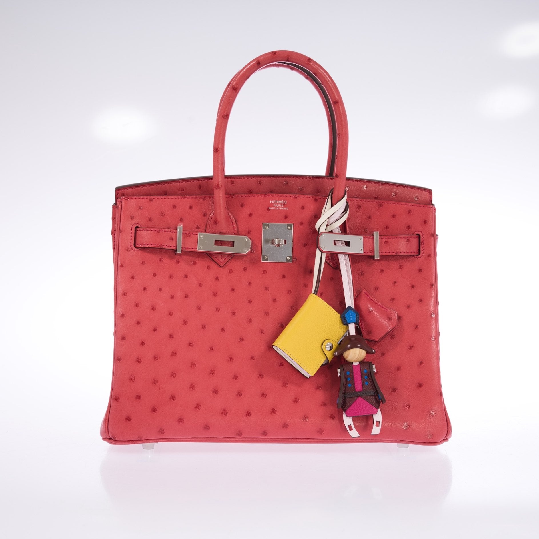 Hermès Birkin 30 Bougainvillea Ostrich Palladium Hardware