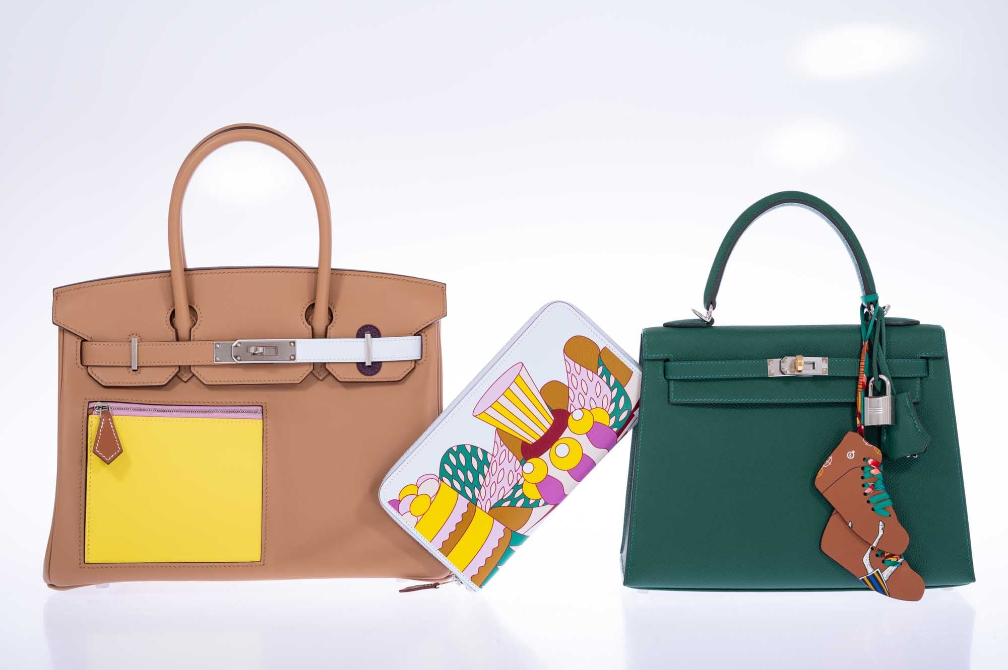 Hermès Birkin 30 Colormatic Chai, Lime, Blue Brume, and Cassis Swift Palladium Hardware