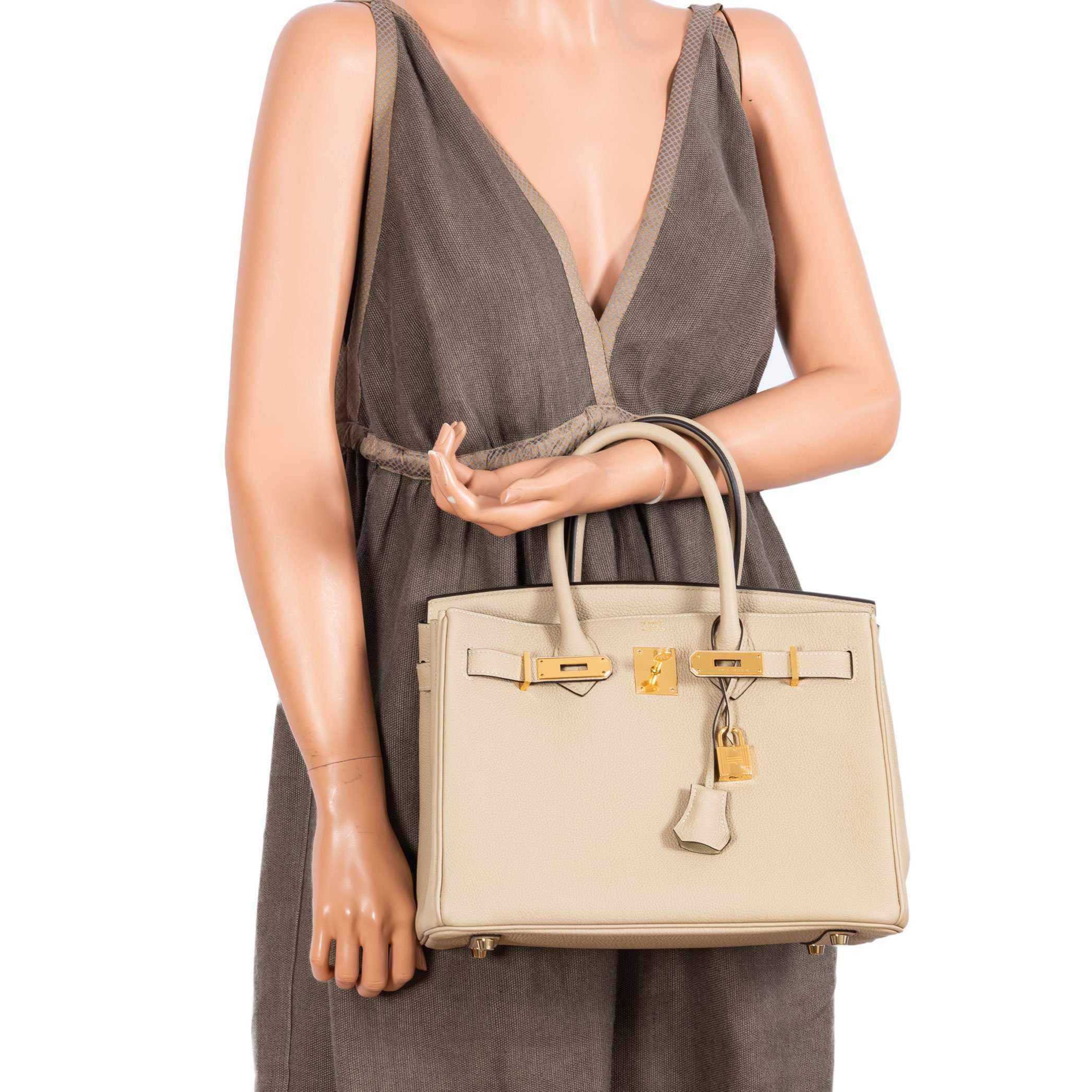 Hermès Birkin 30 Craie Togo Rose Gold Hardware