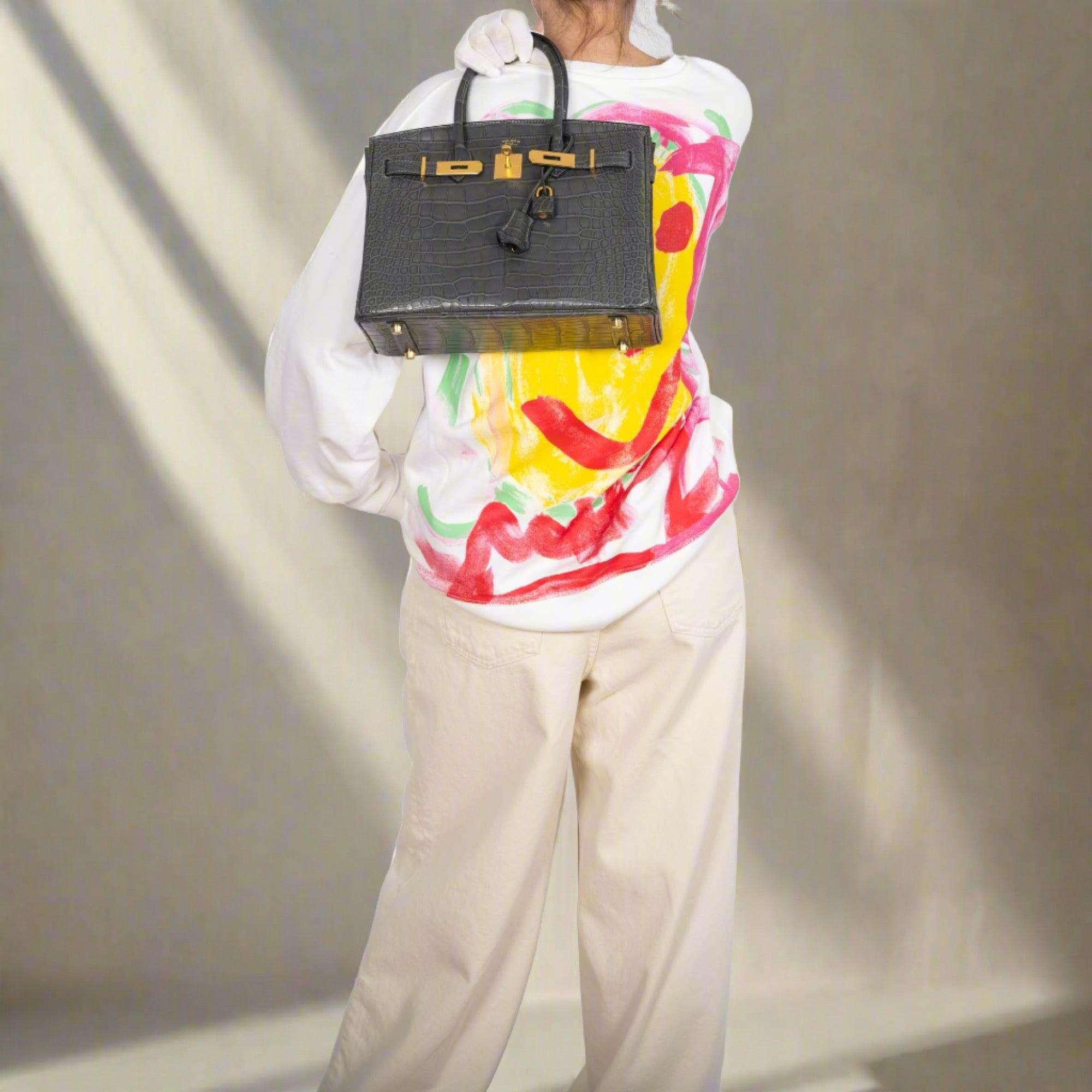 Hermès Birkin 30 Graphite Matte Alligator Gold Hardware