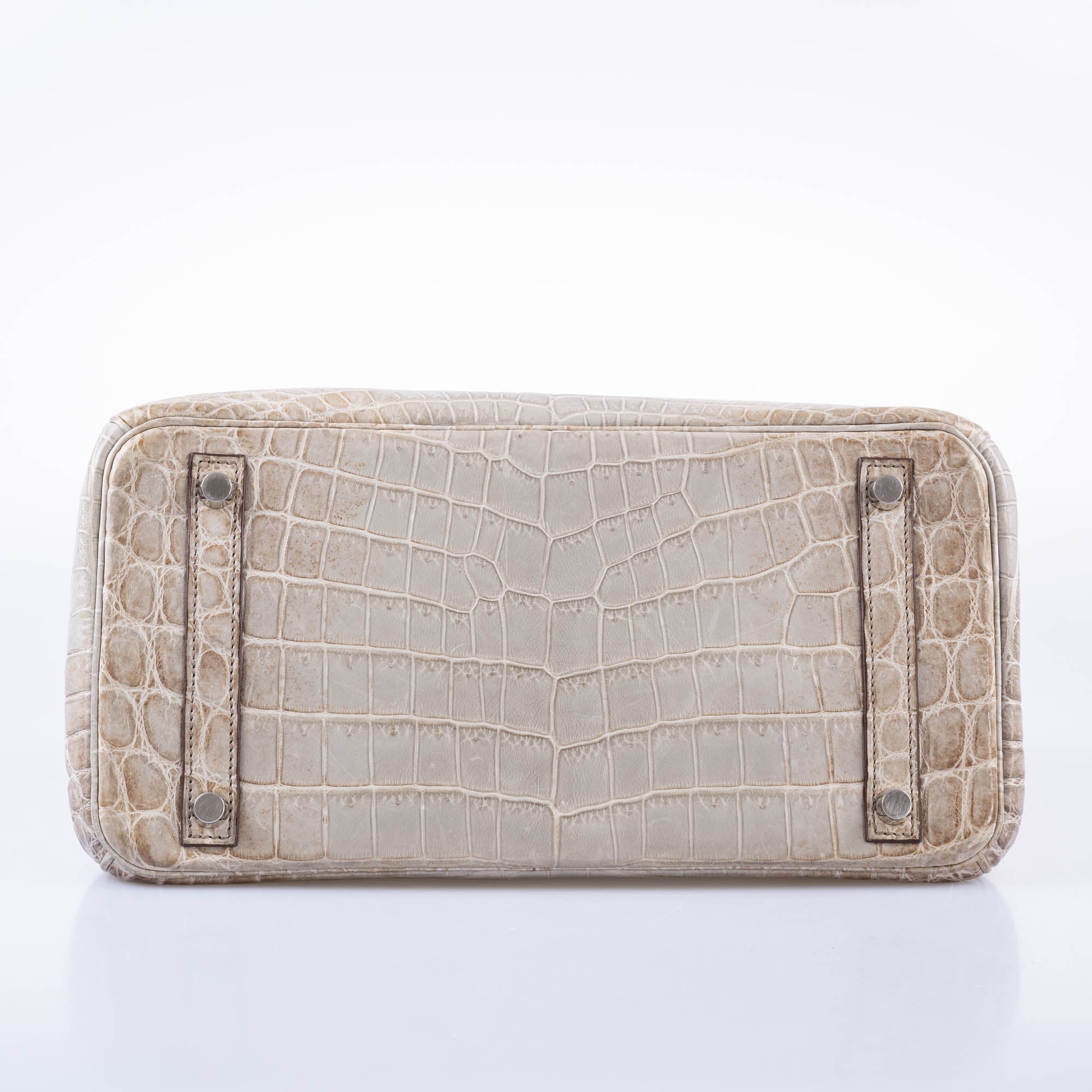 Hermès Birkin 30 "Gris Cendre" Himalaya Niloticus Crocodile 18K White Gold & Diamond Hardware