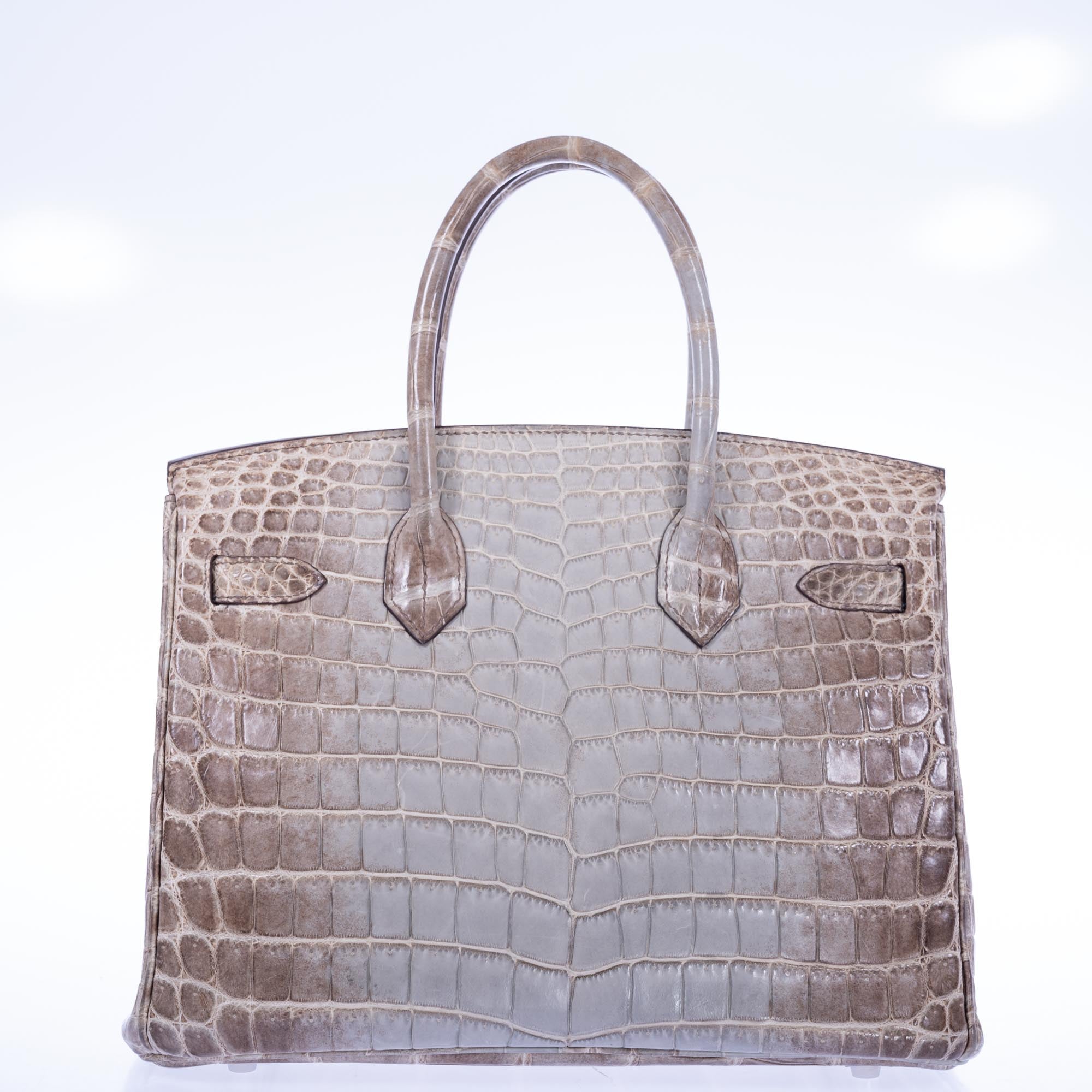 Hermès Birkin 30 Gris Cendre Himalayan Niloticus Crocodile Palladium Hardware