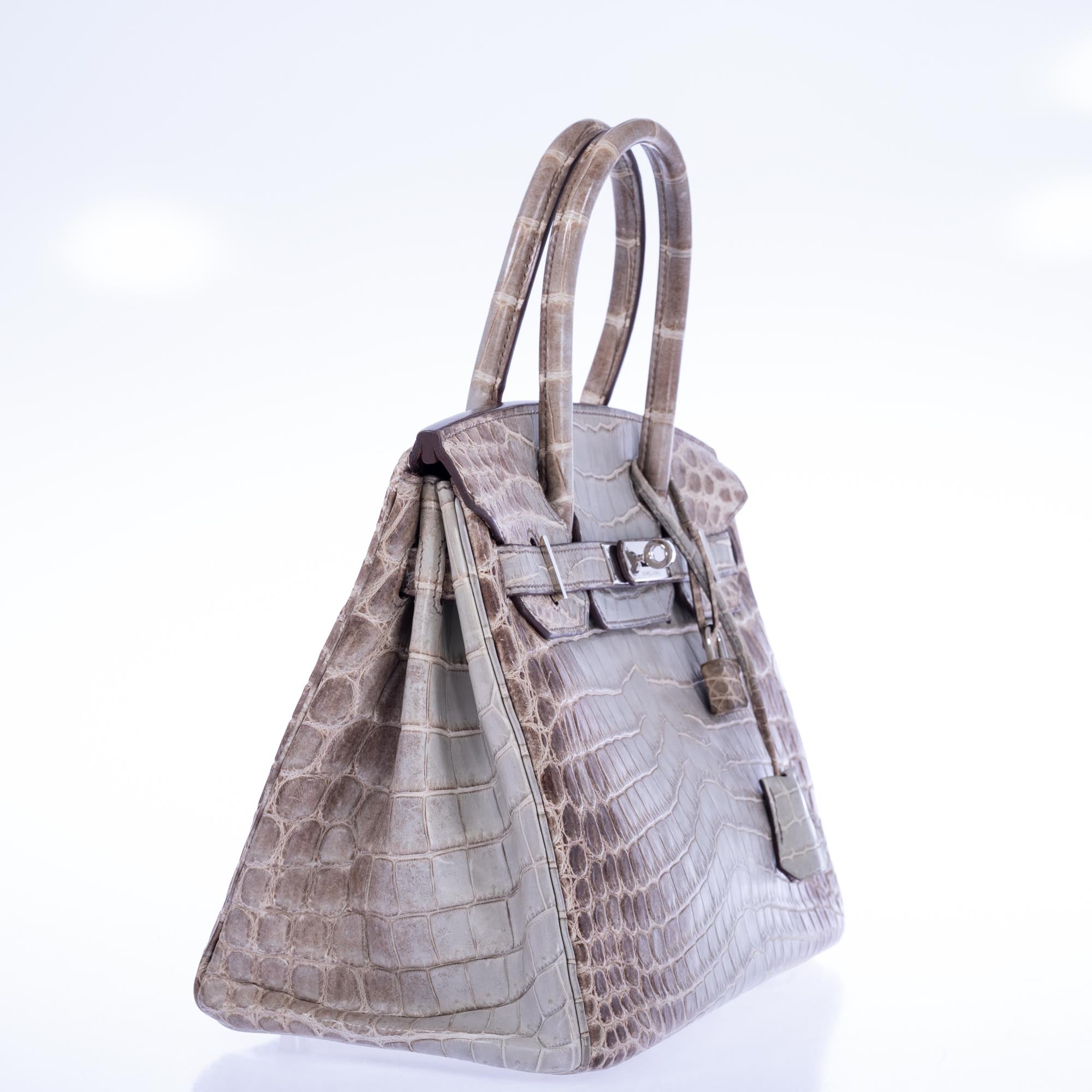 Hermès Birkin 30 Gris Cendre Himalayan Niloticus Crocodile Palladium Hardware